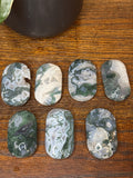 Moss agate palm stones