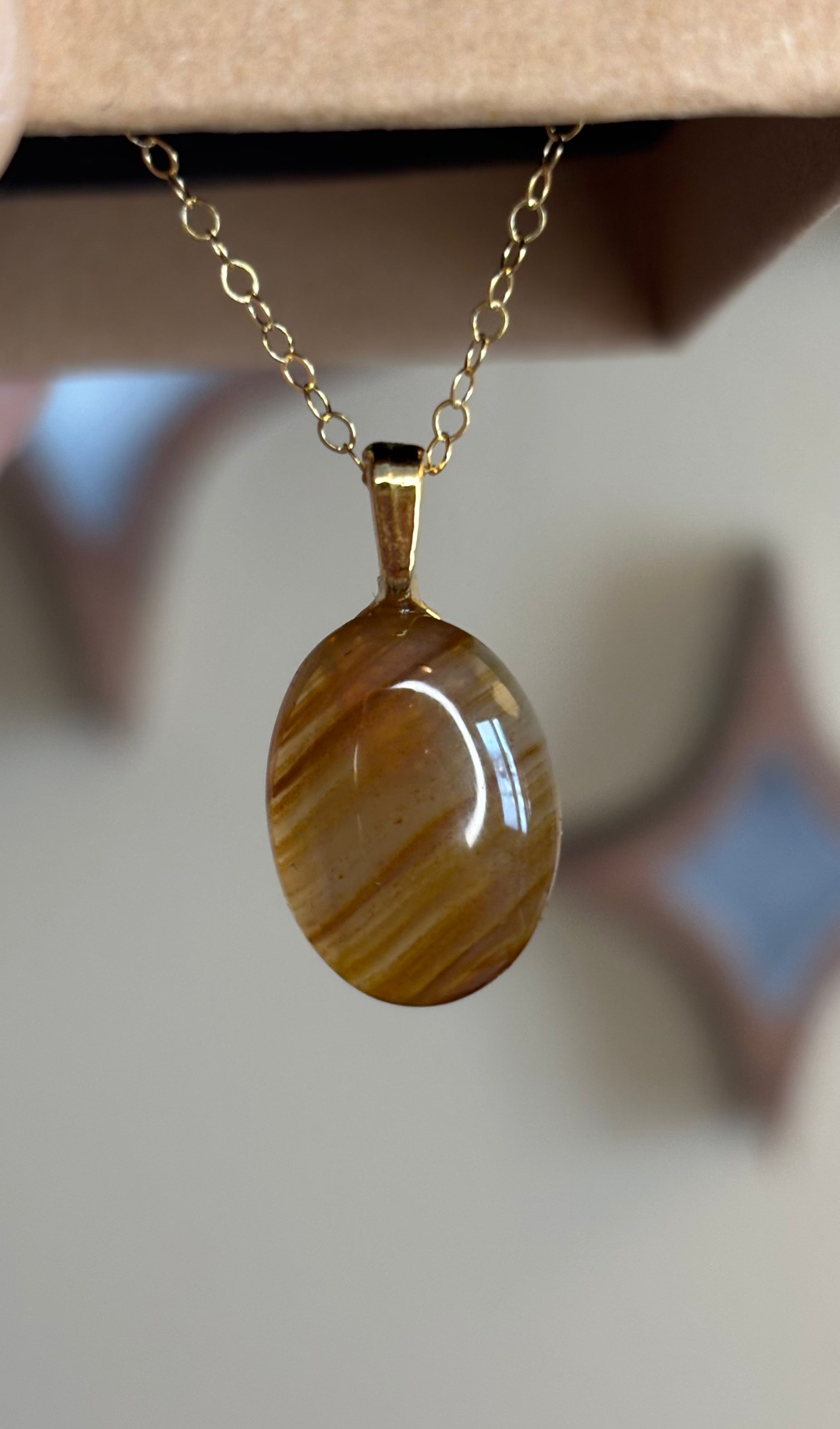 Necklace - honey agate