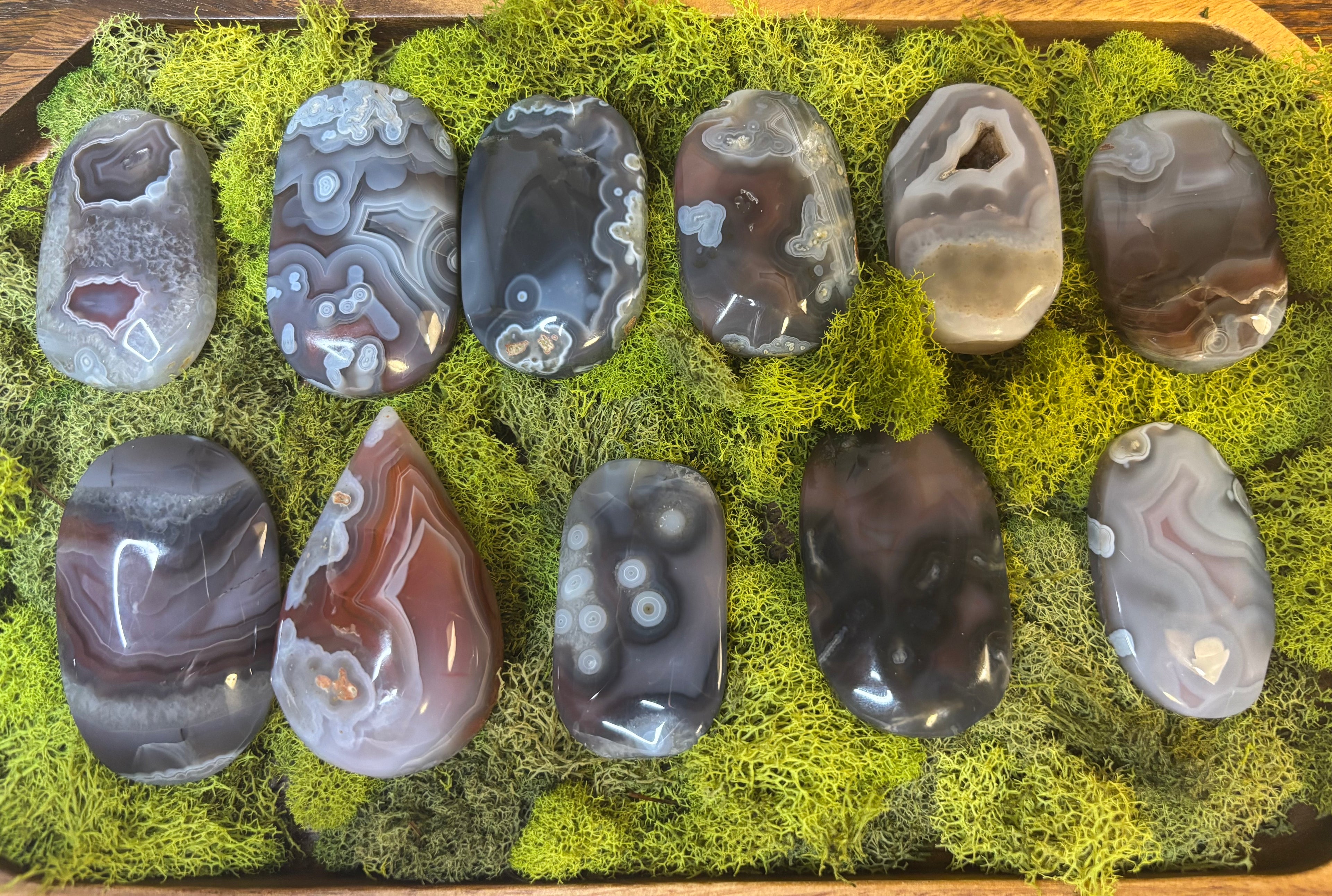 Swazi Agate large palm stones