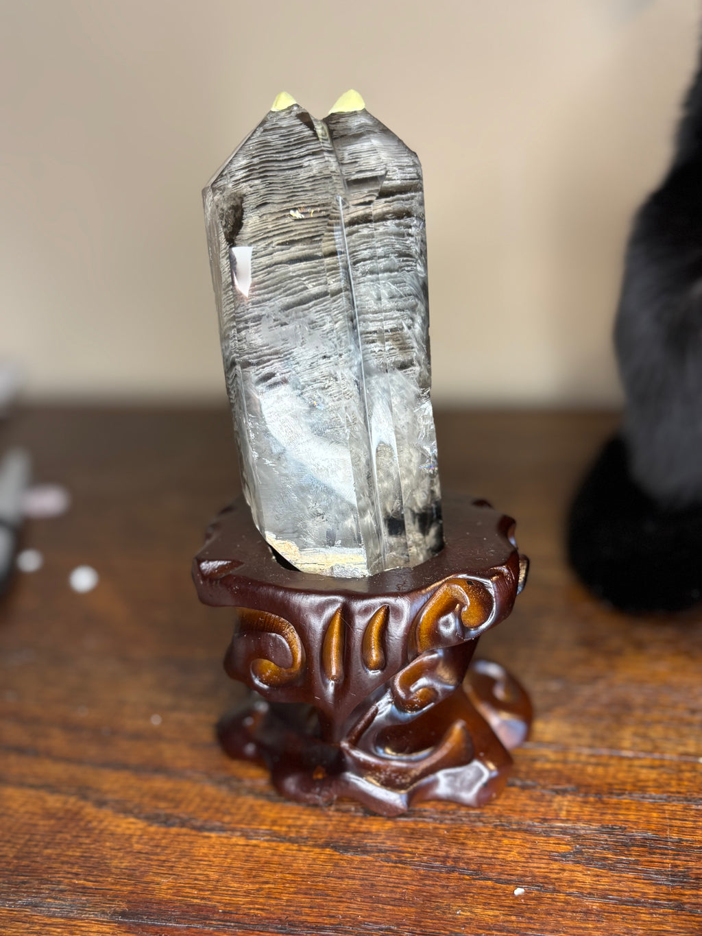 Garden Quartz statements on wood stand - click to see more!