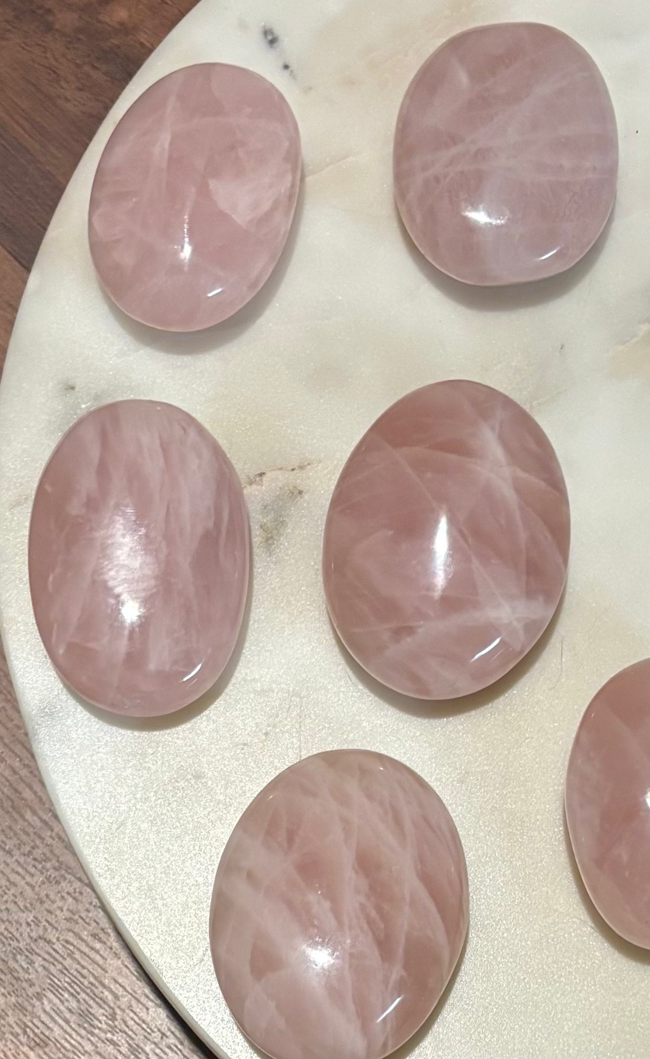 Rose Quartz large palm stones