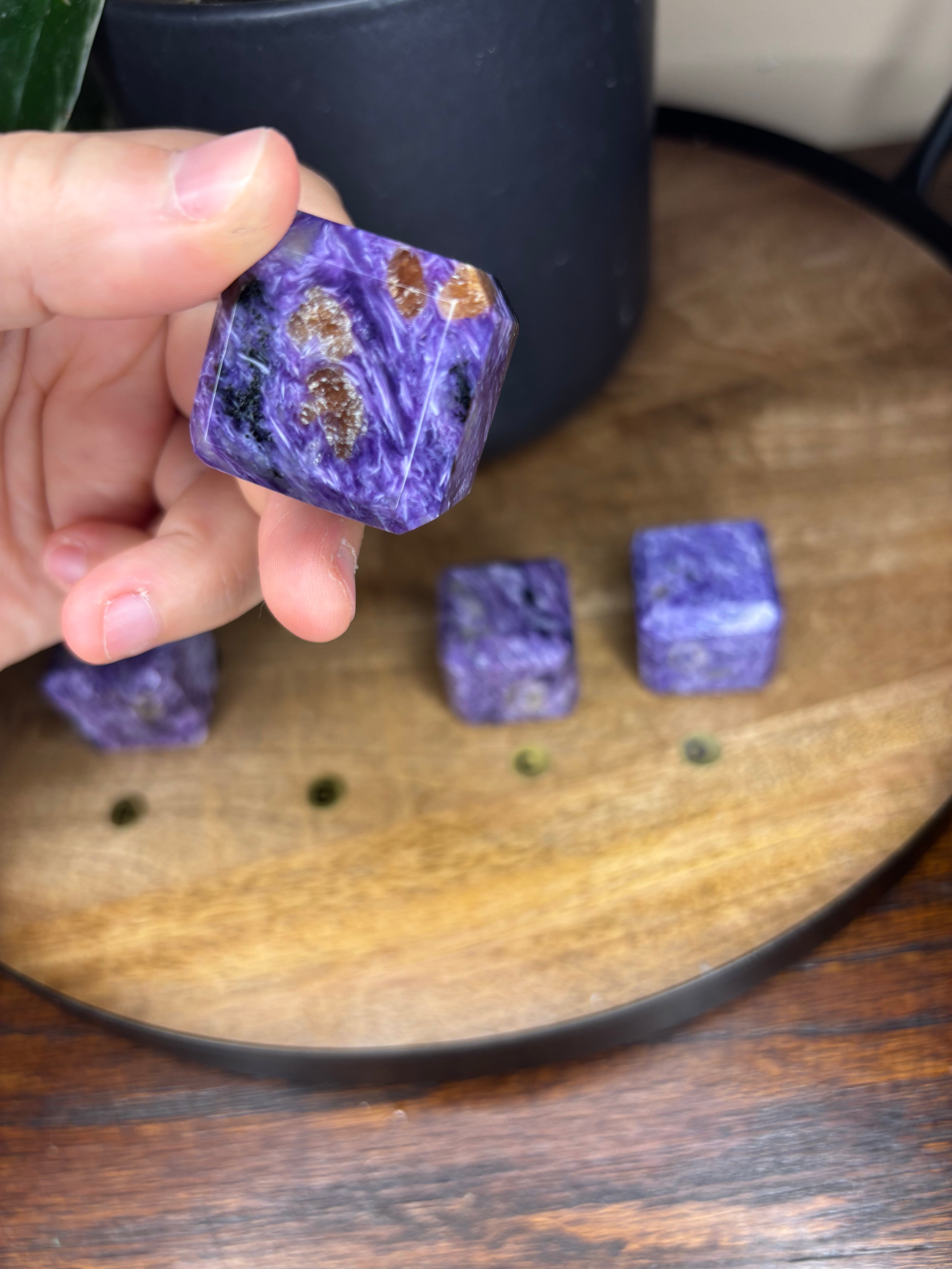 Charoite cubes