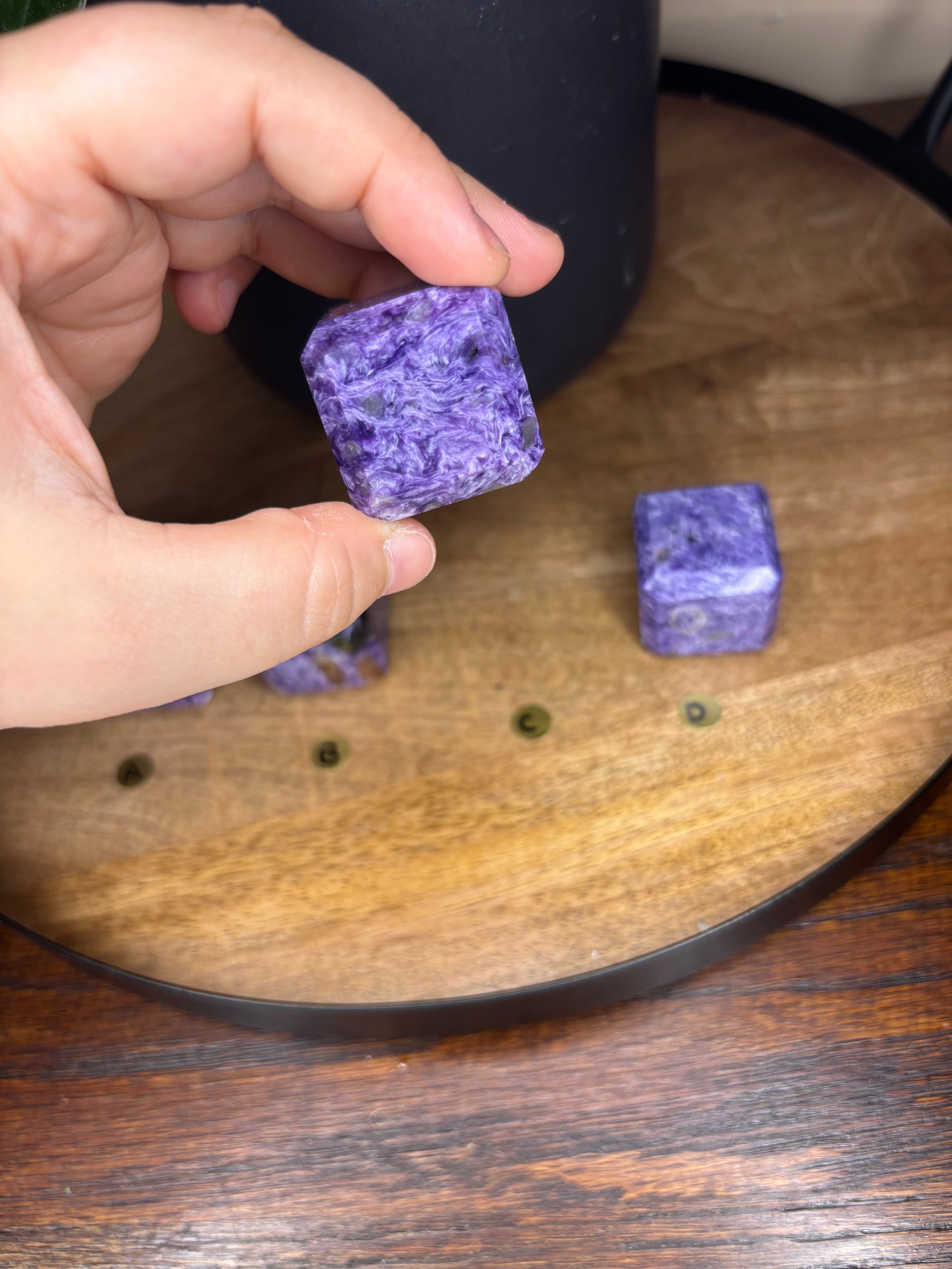 Charoite cubes