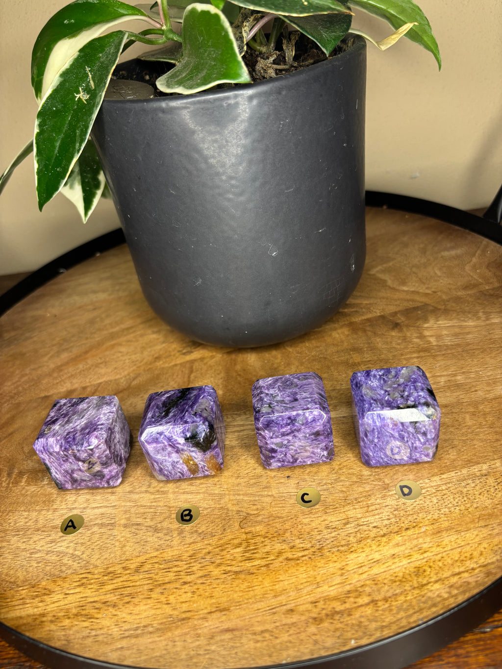 Charoite cubes