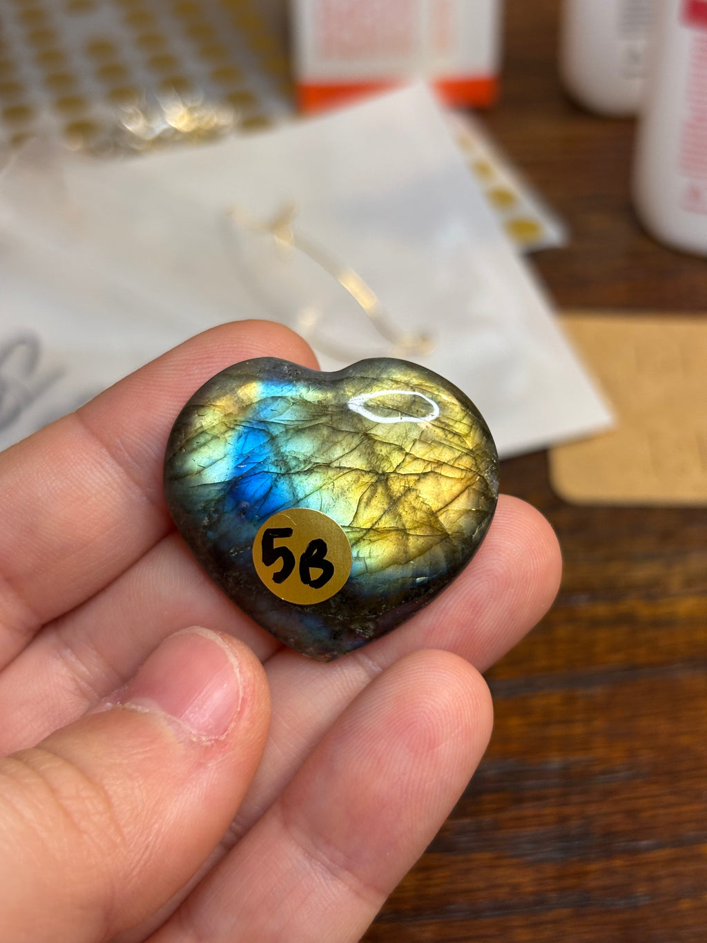 Labradorite hearts - click to view more!