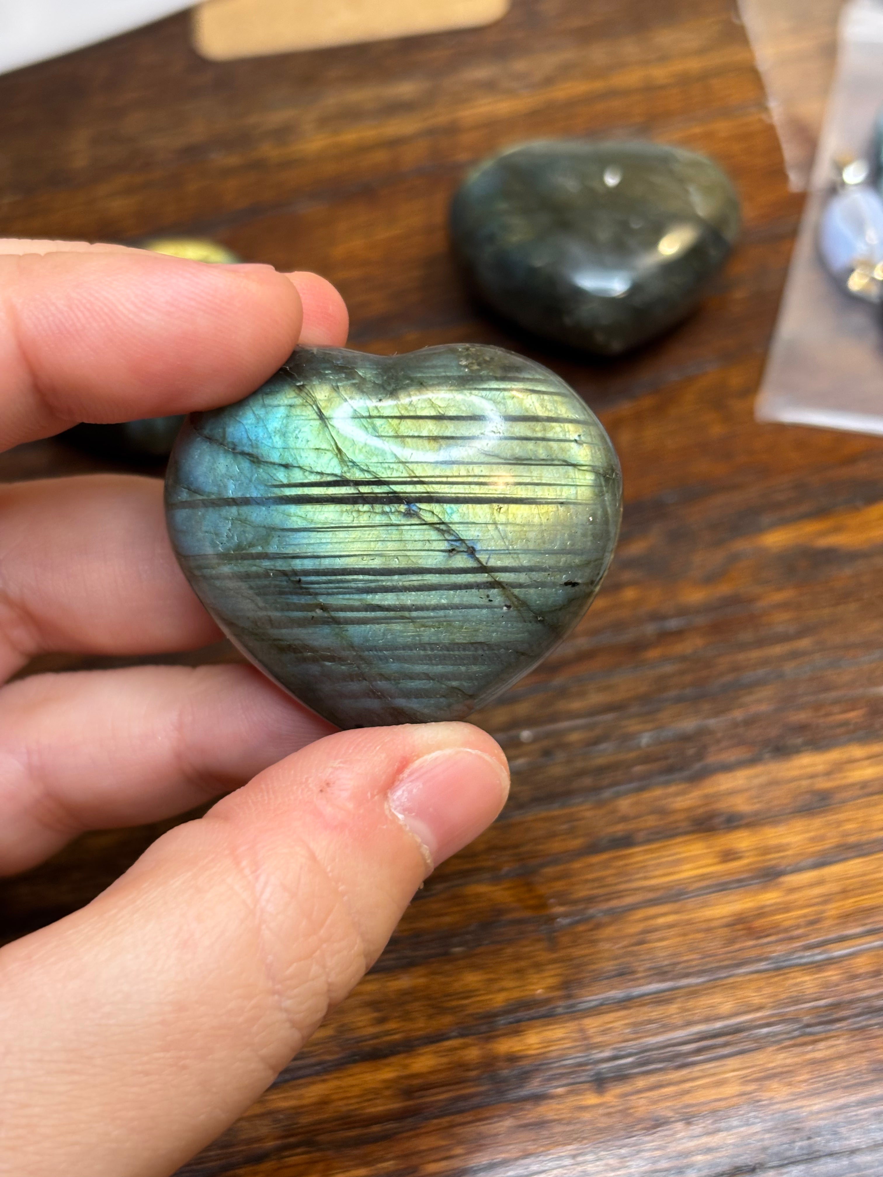 Labradorite hearts - click to view more!