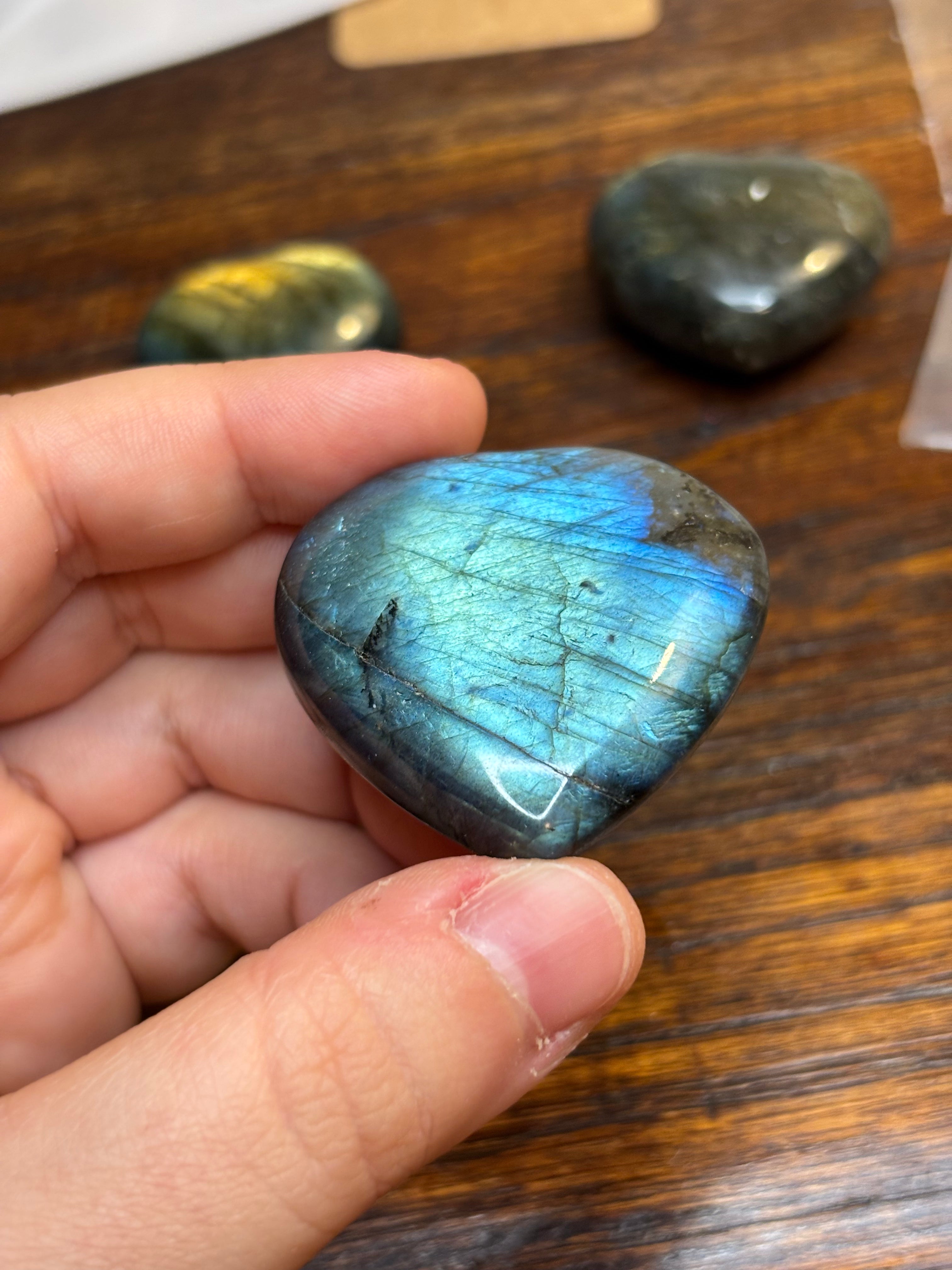 Labradorite hearts - click to view more!