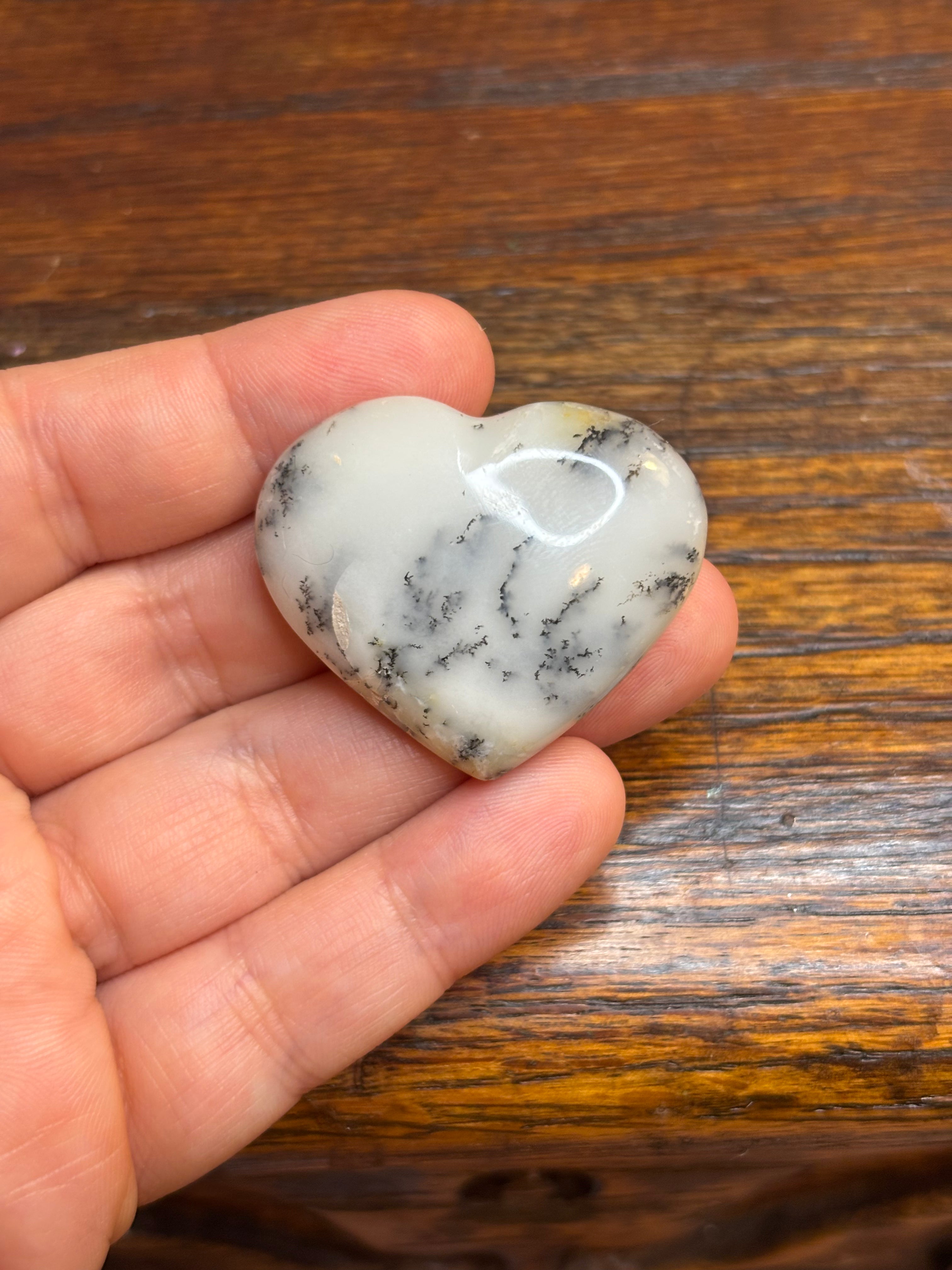 Dendritic opal hearts