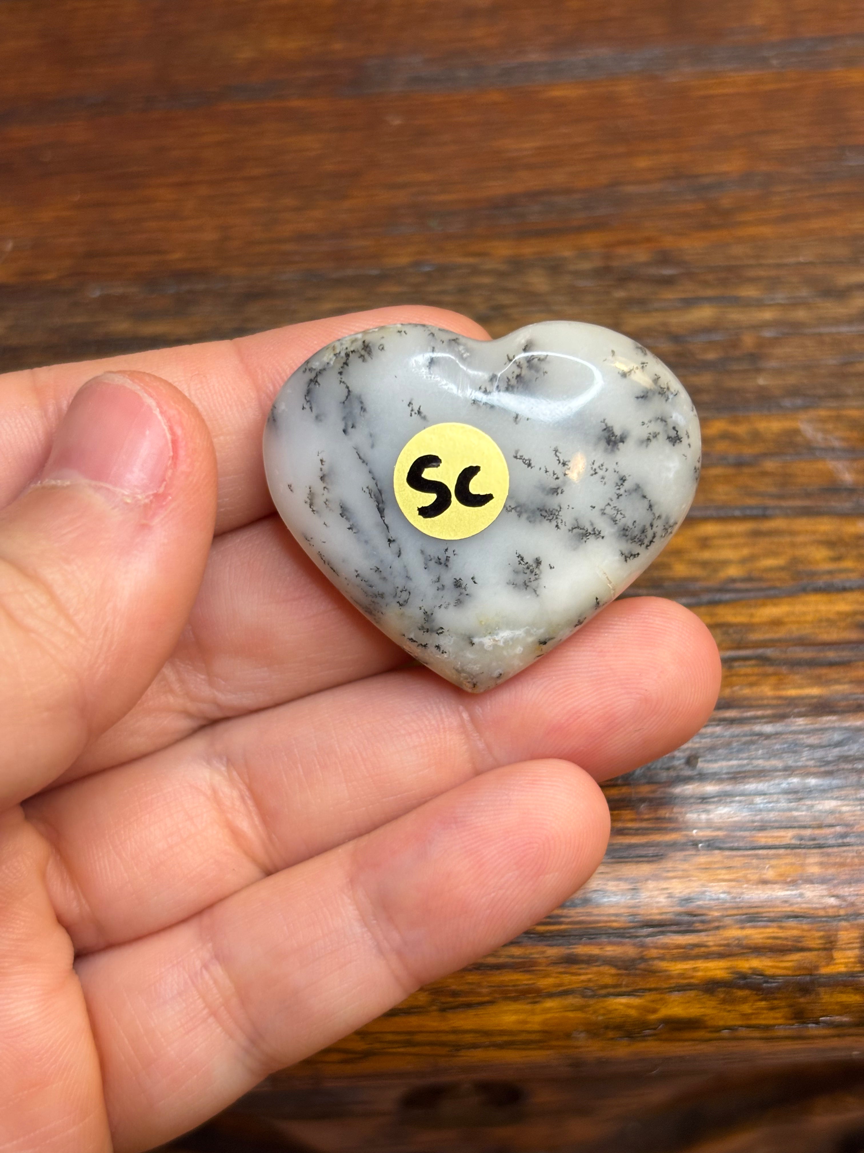 Dendritic opal hearts