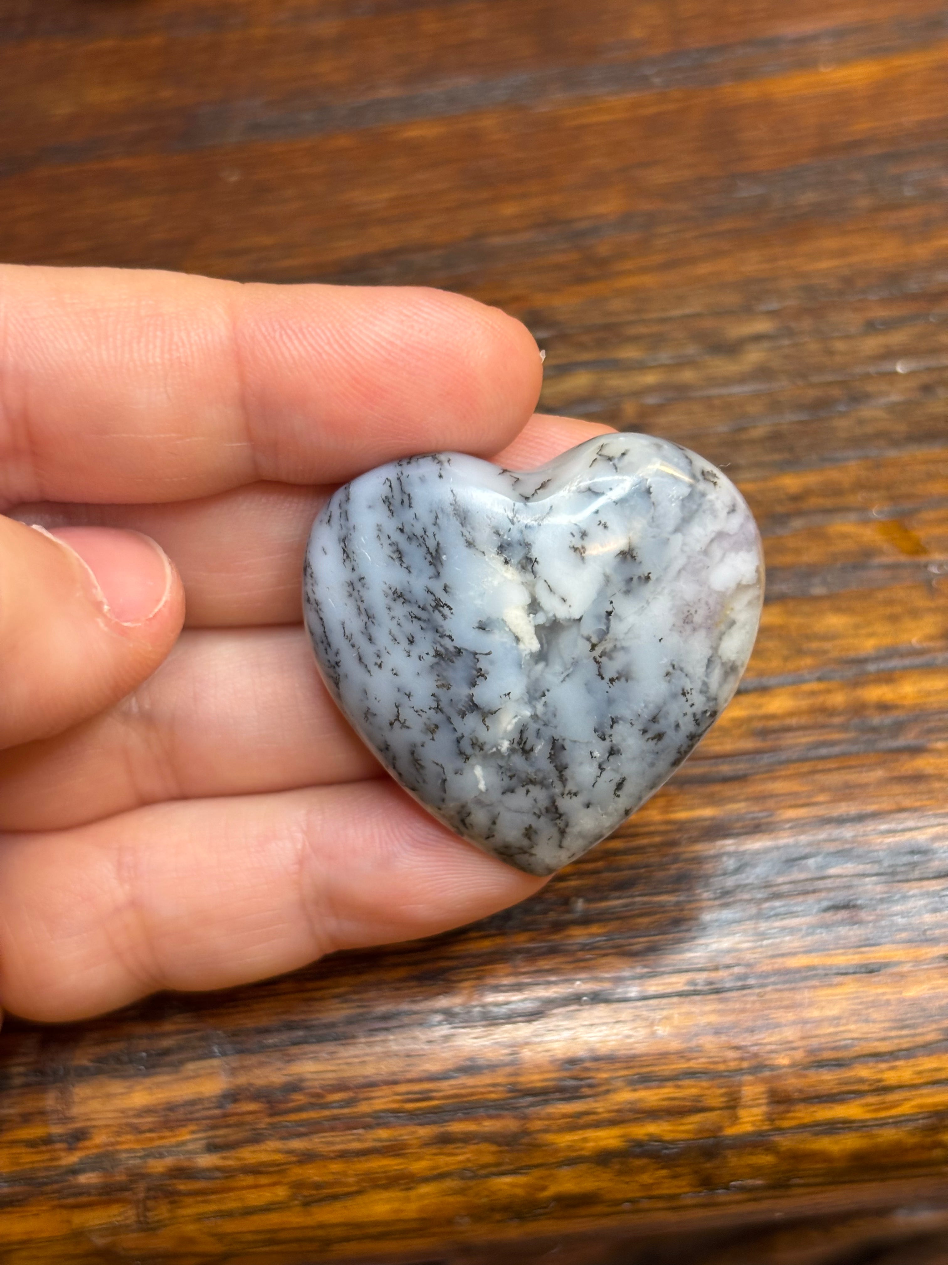 Dendritic opal hearts