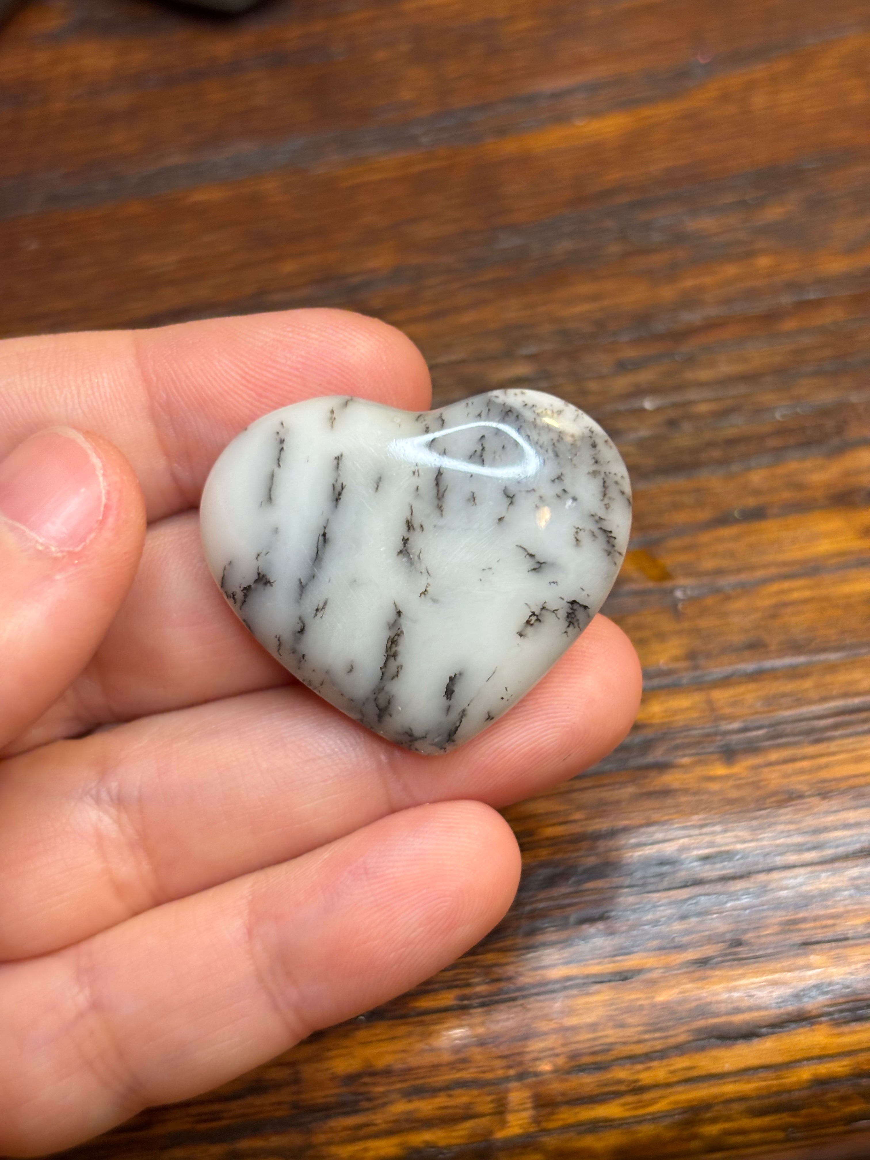 Dendritic opal hearts