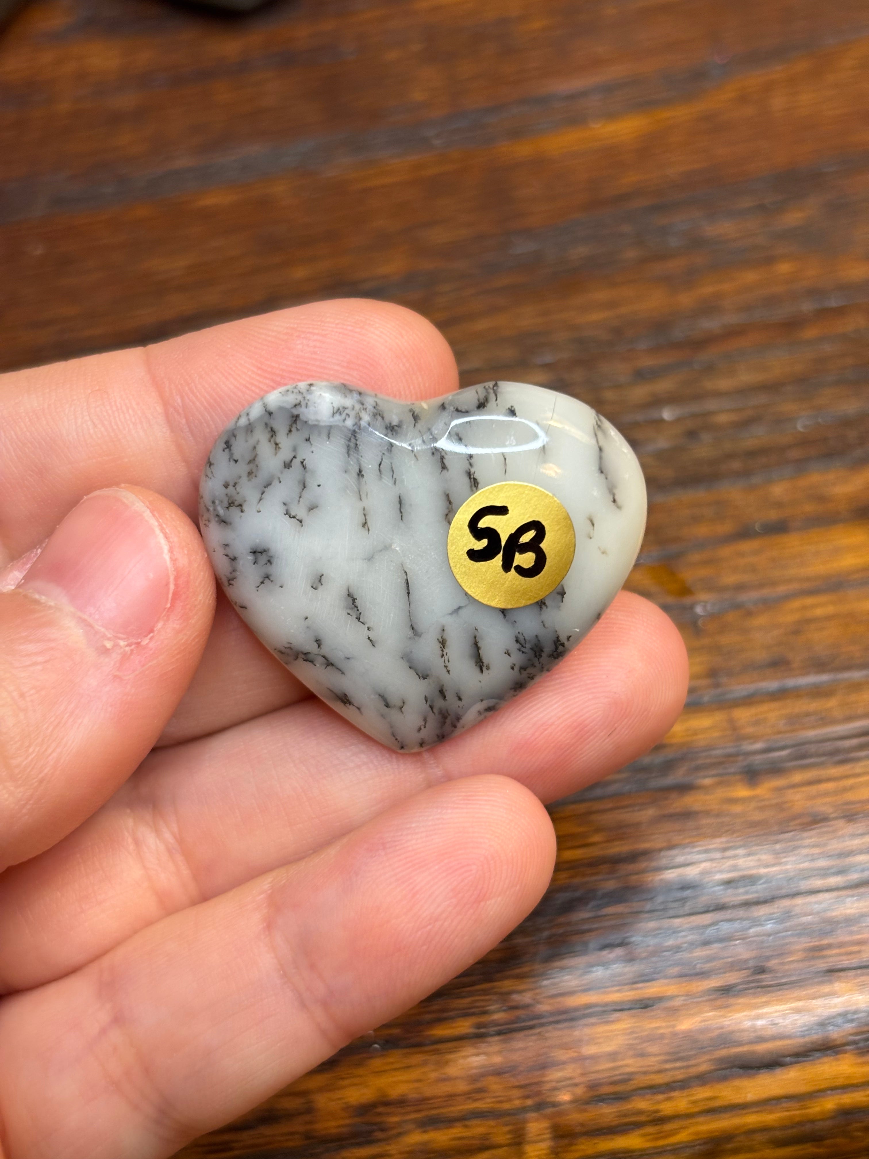 Dendritic opal hearts
