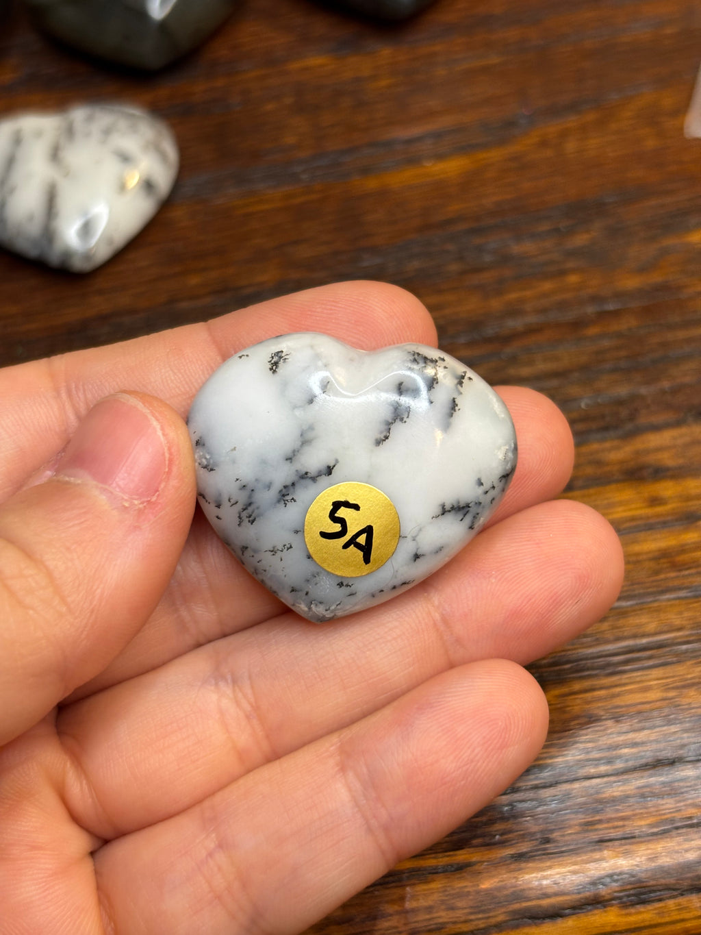 Dendritic opal hearts
