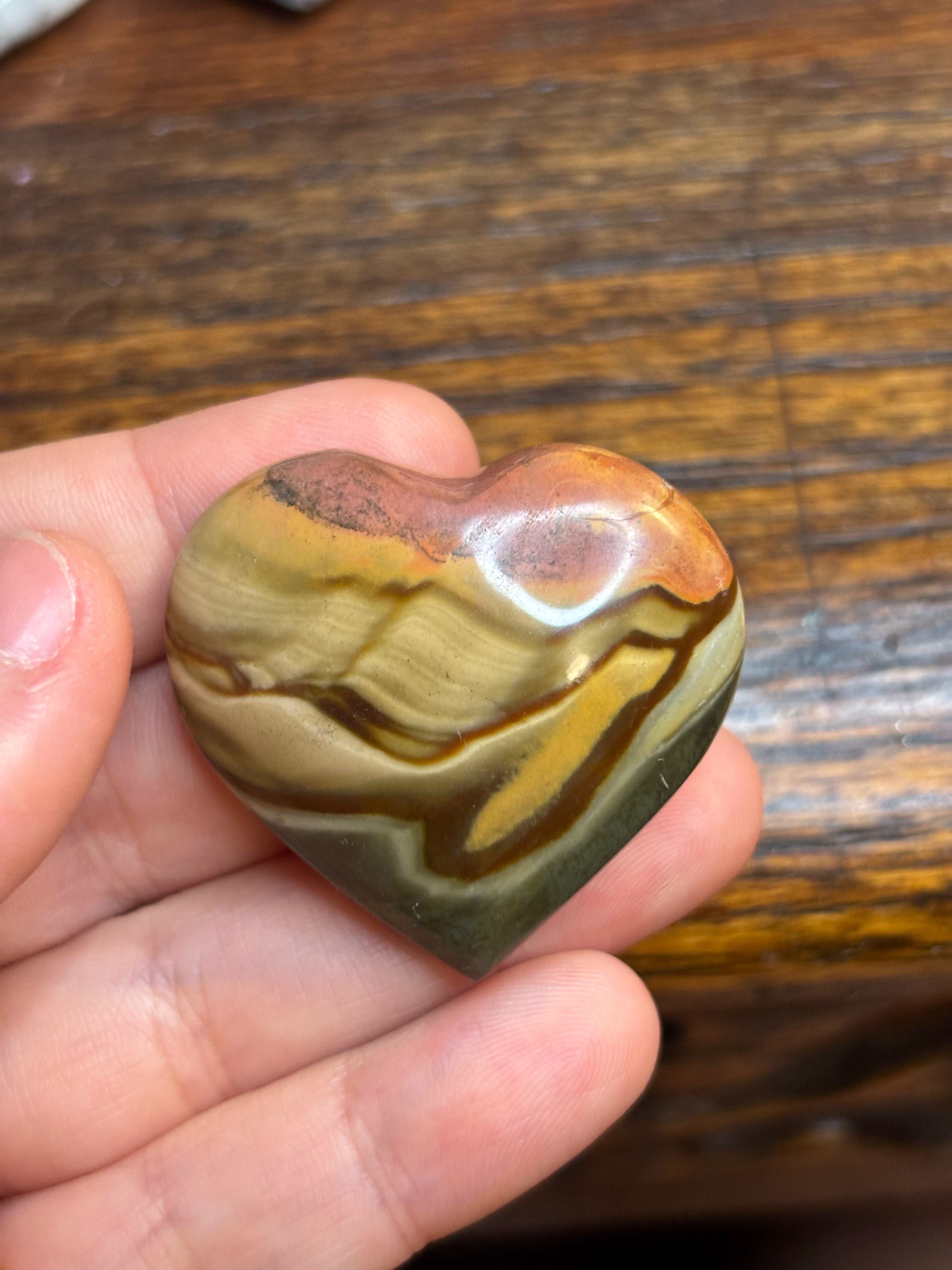 Polychrome jasper hearts - click to see more!