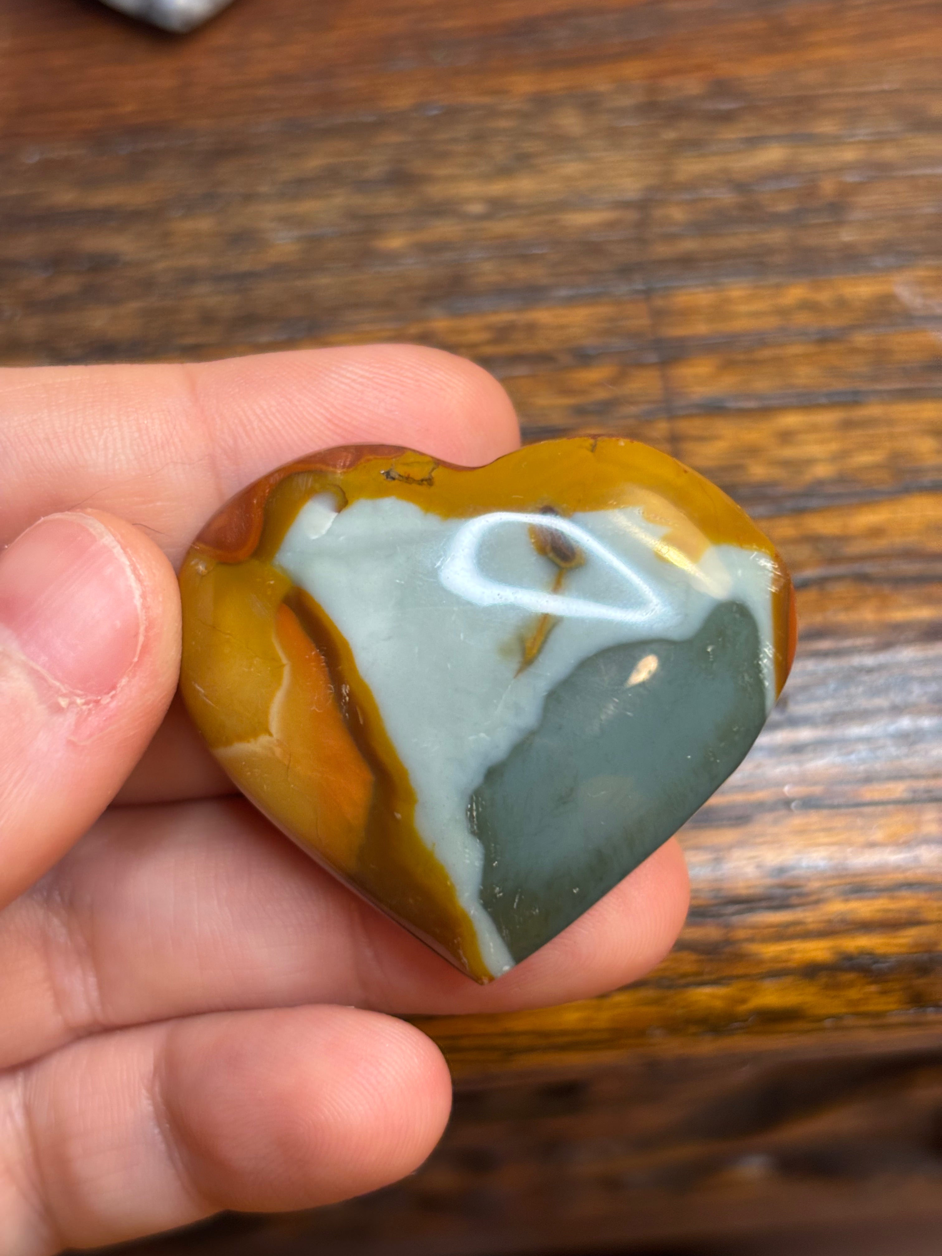 Polychrome jasper hearts - click to see more!