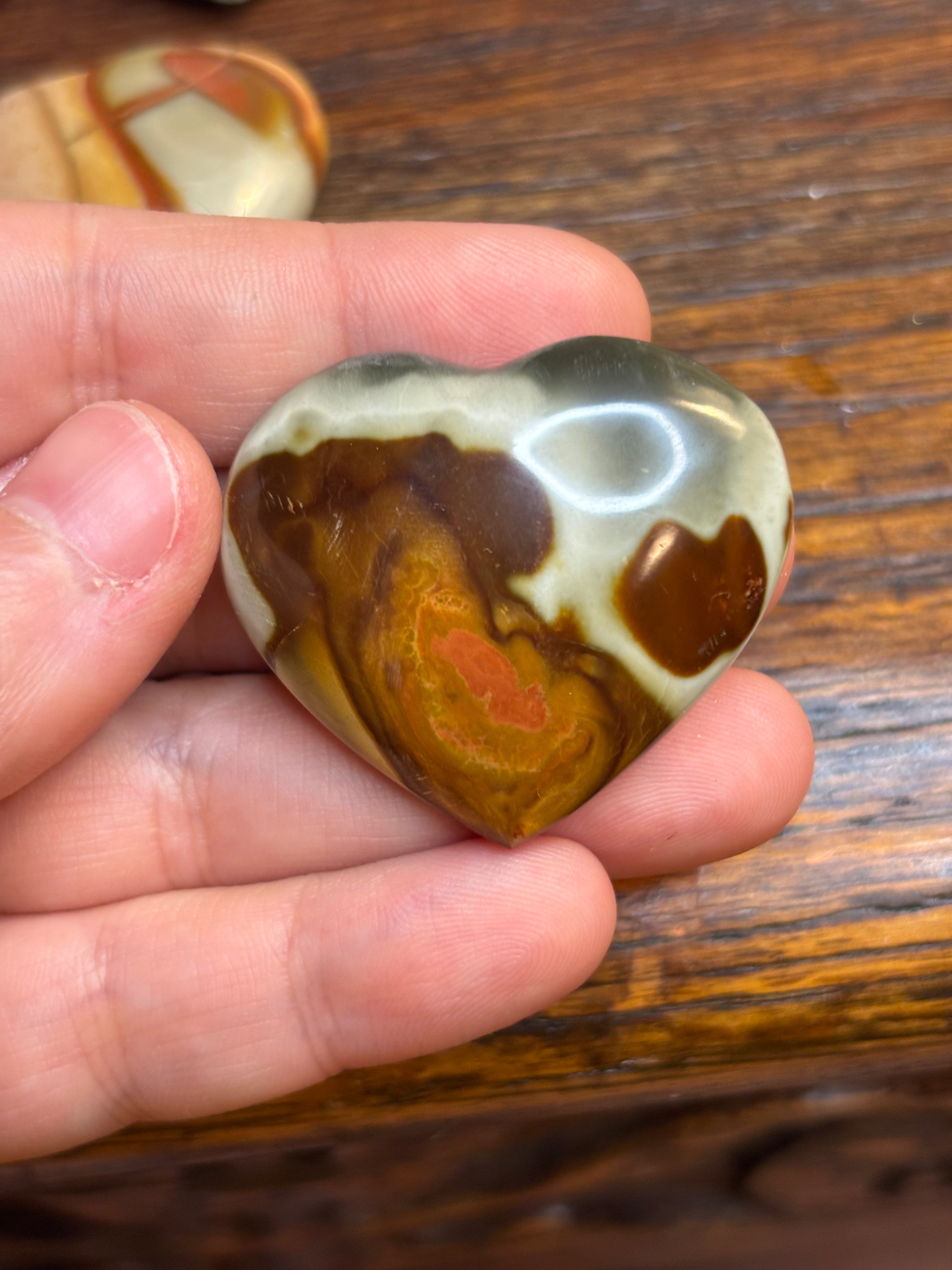 Polychrome jasper hearts - click to see more!