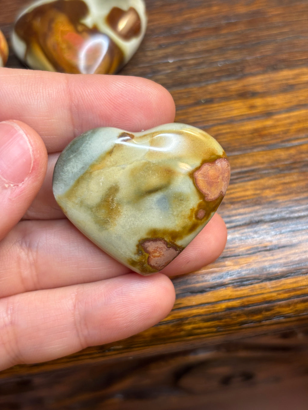 Polychrome jasper hearts - click to see more!