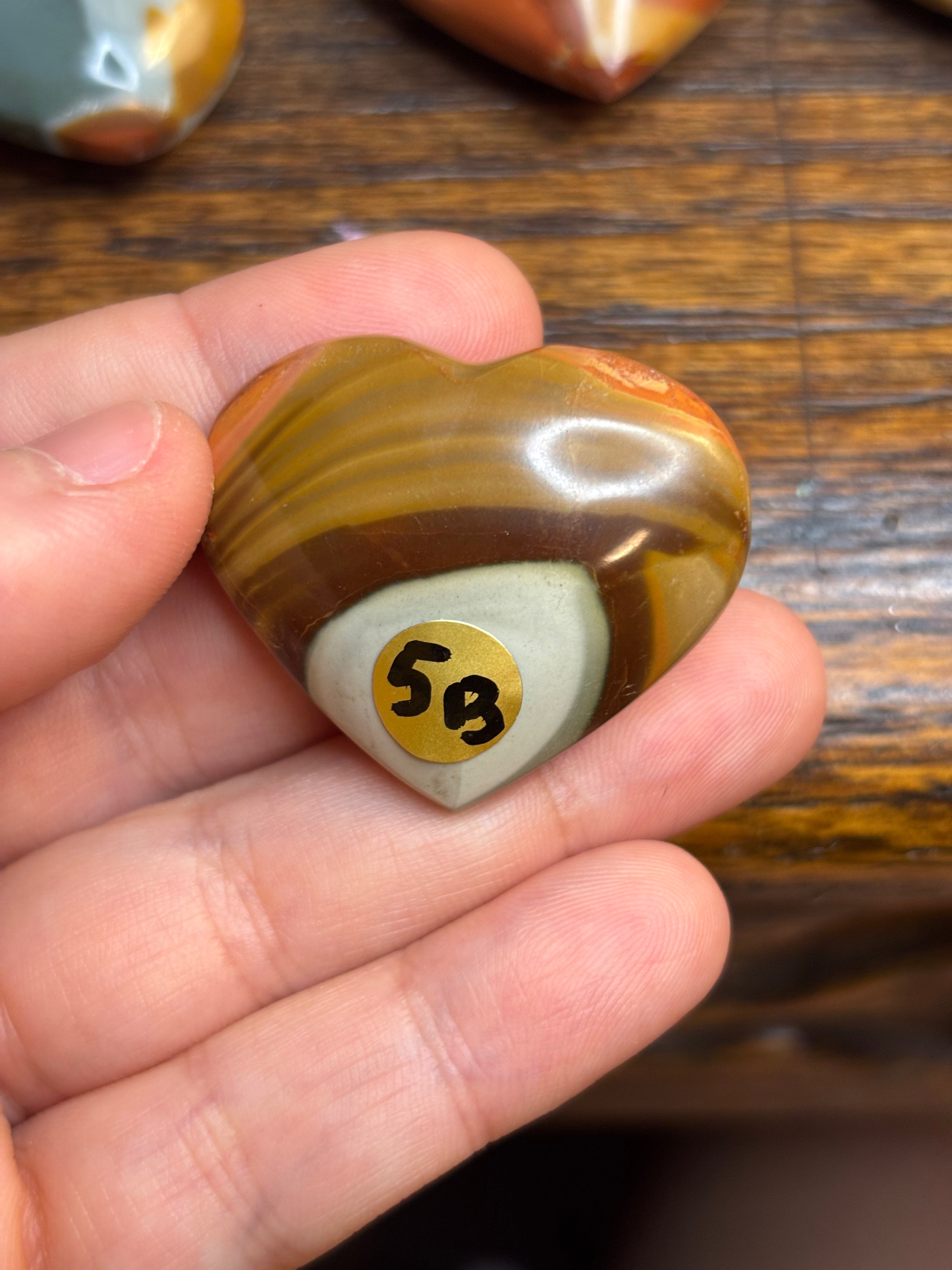 Polychrome jasper hearts - click to see more!