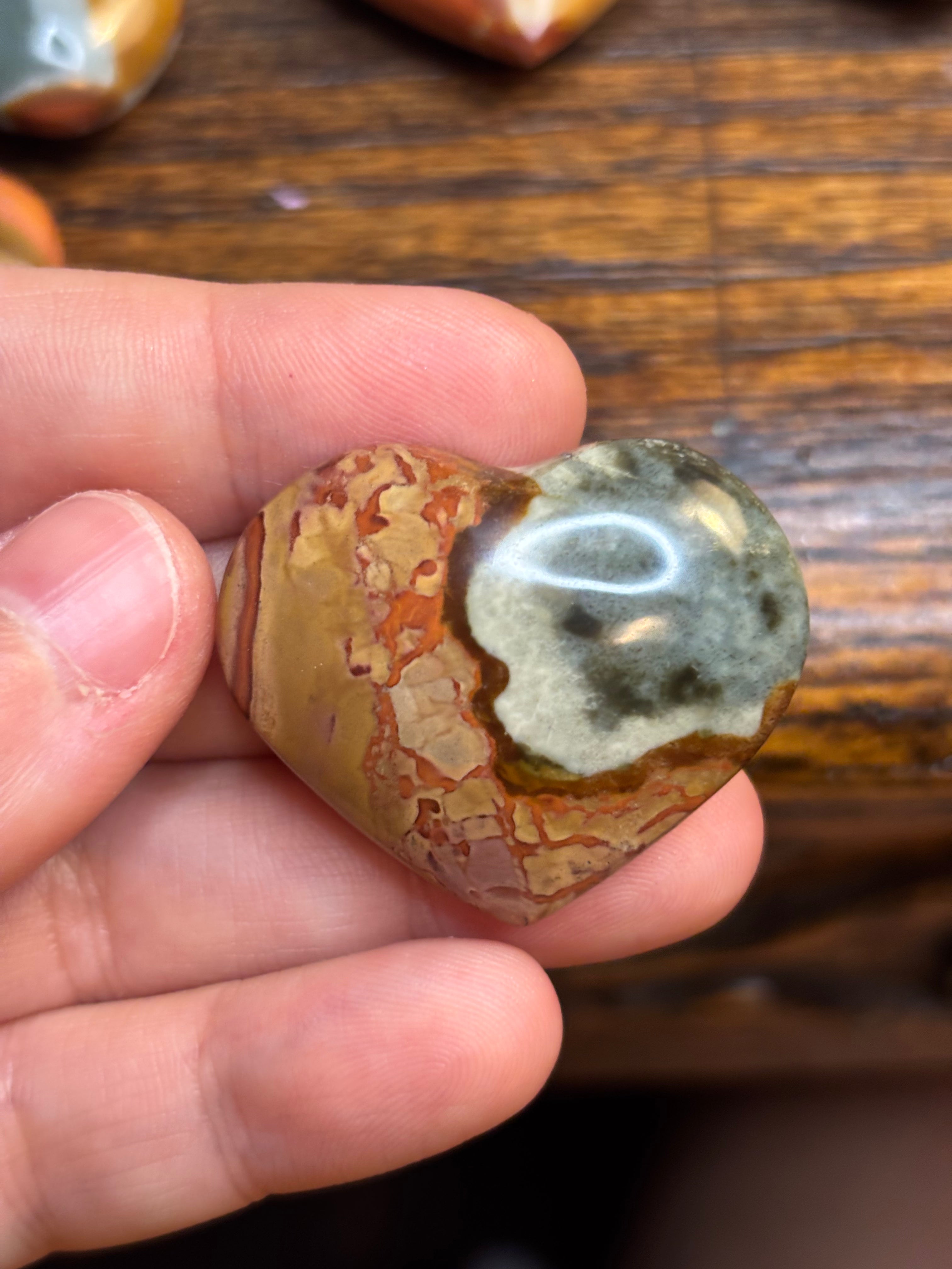 Polychrome jasper hearts - click to see more!