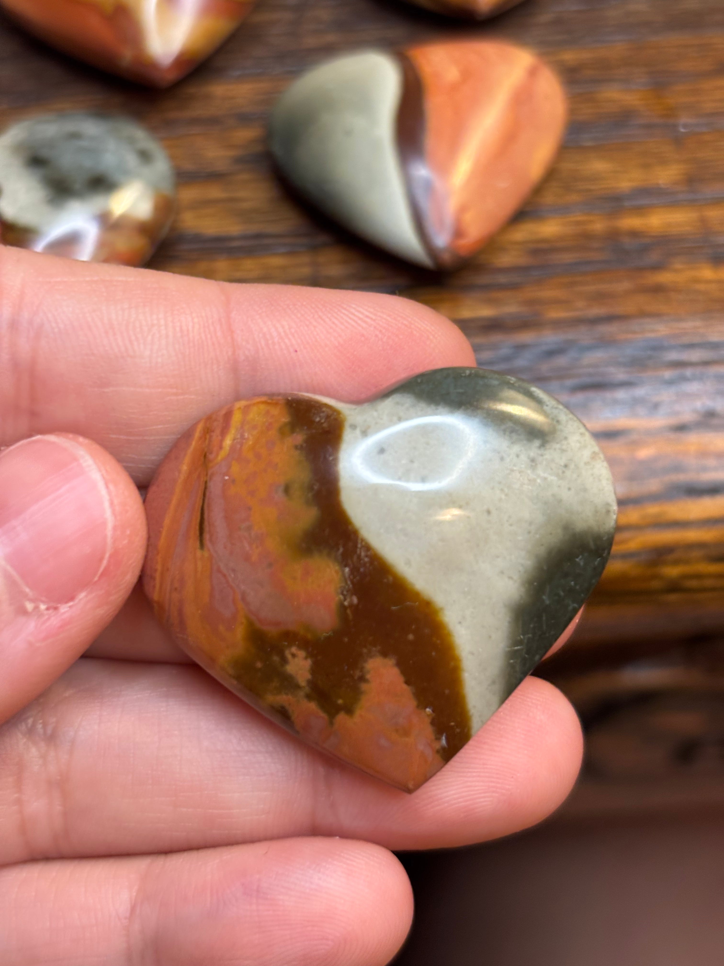 Polychrome jasper hearts - click to see more!