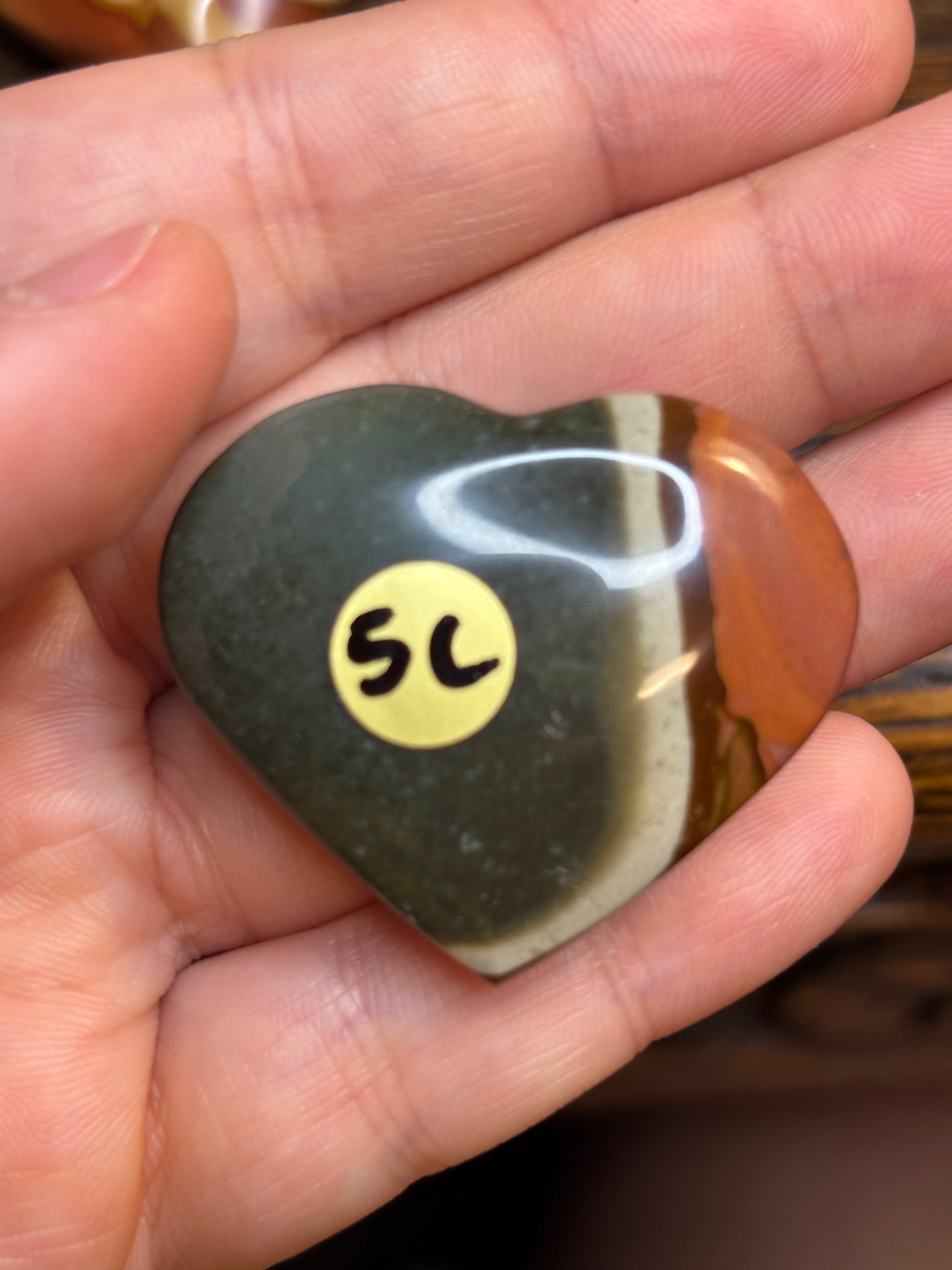 Polychrome jasper hearts - click to see more!