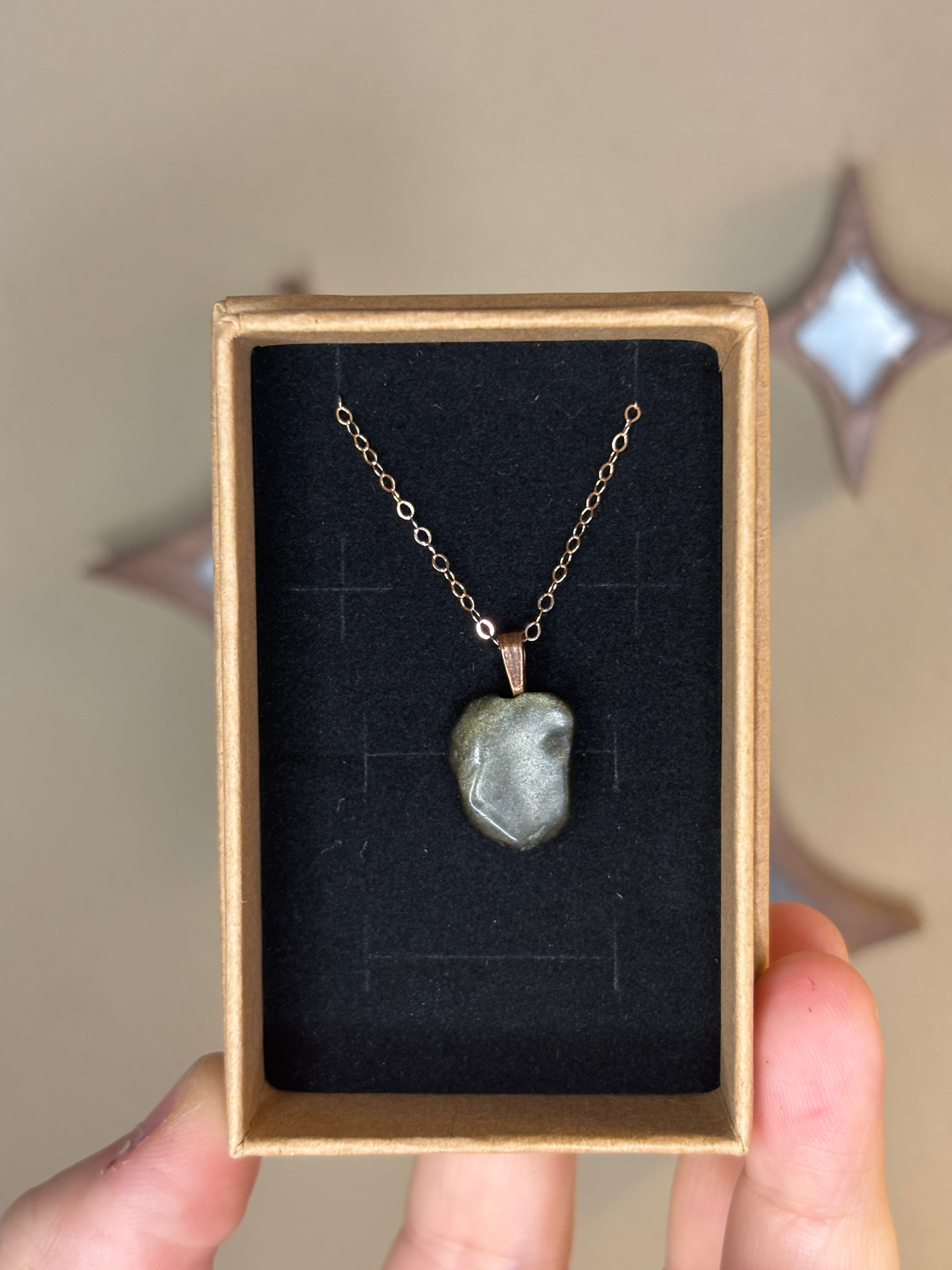 Necklace - gold sheen obsidian