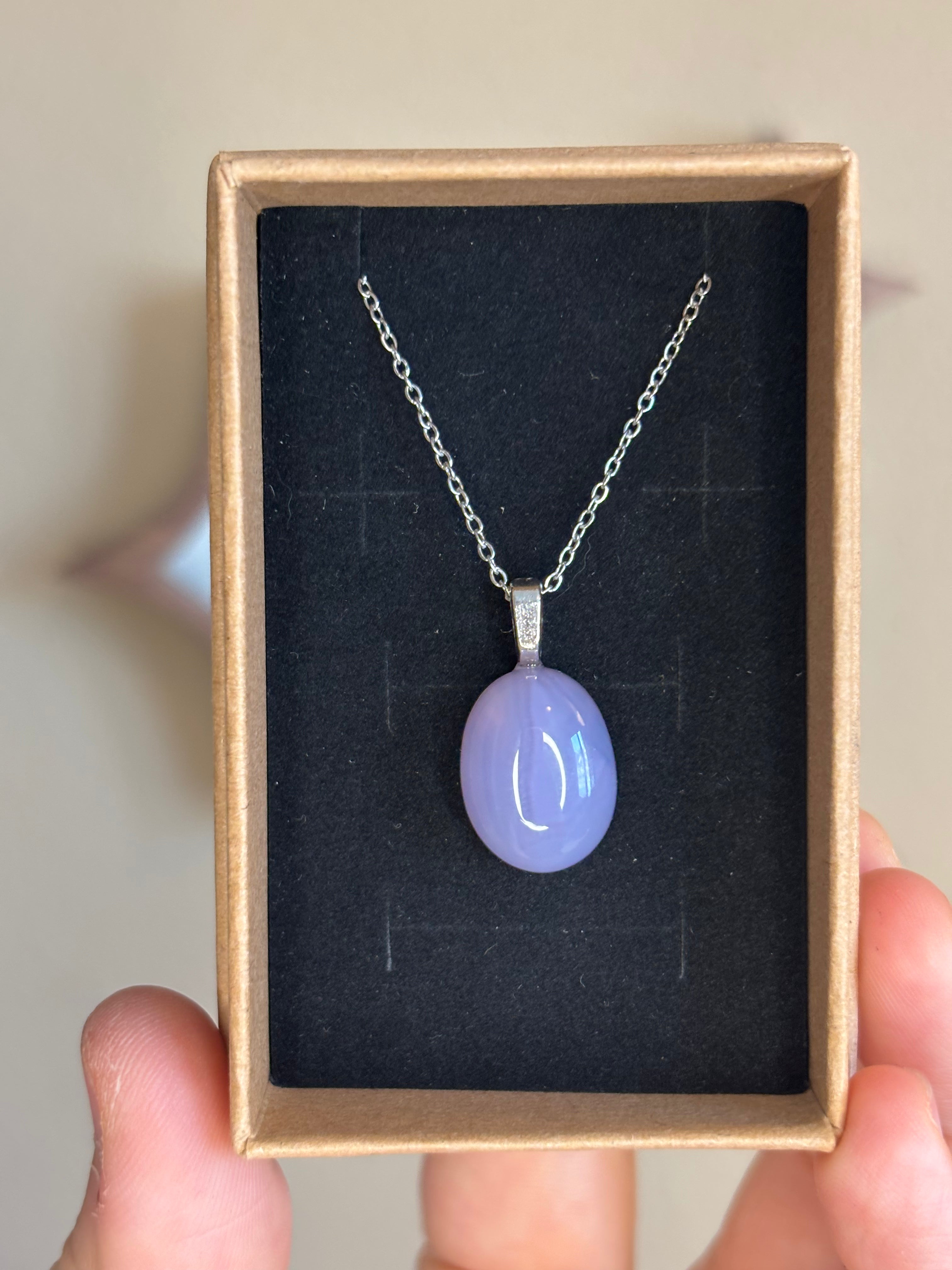 Necklace - purple chalcedony