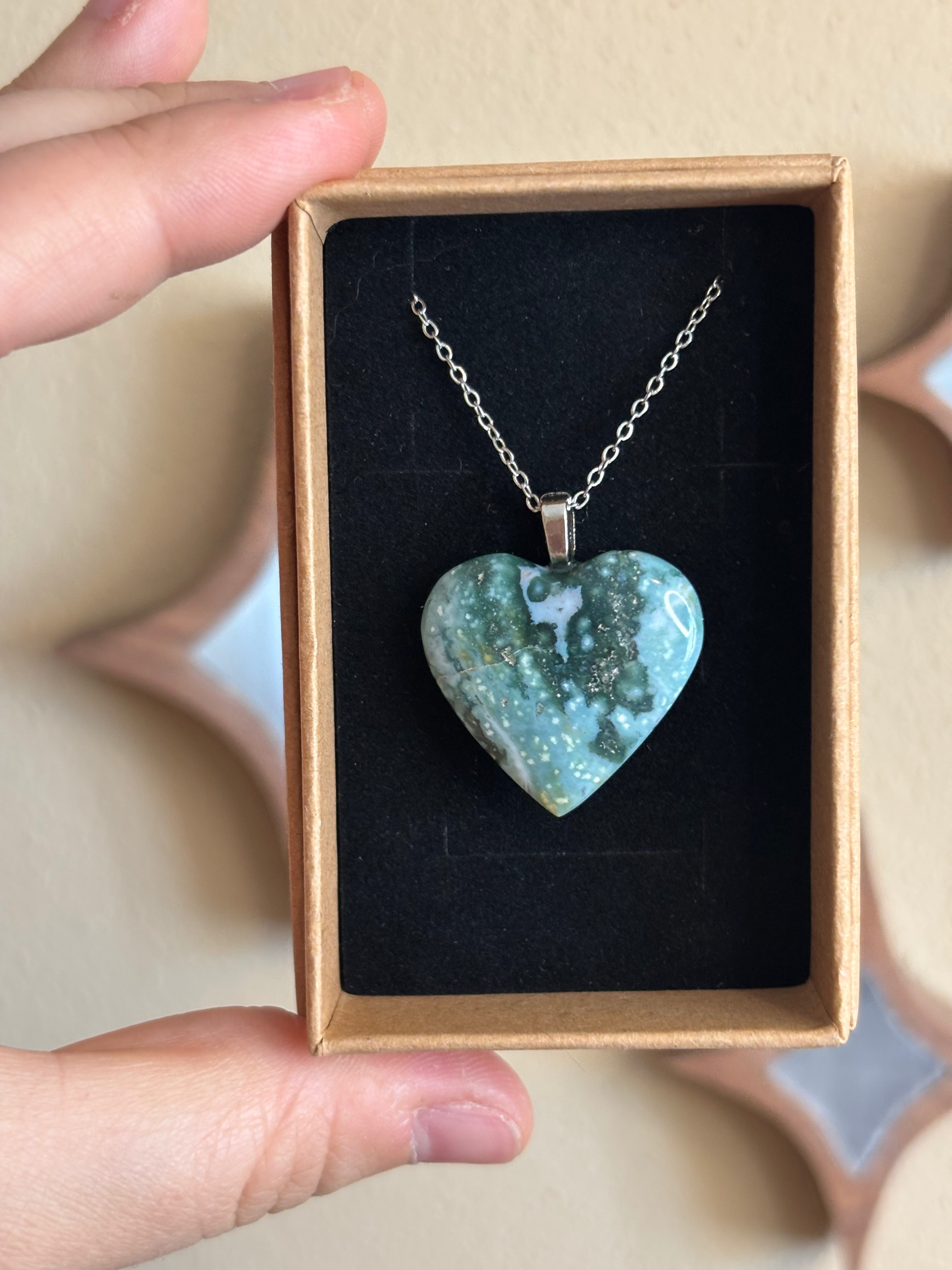 Necklace - Ocean jasper heart ❤️