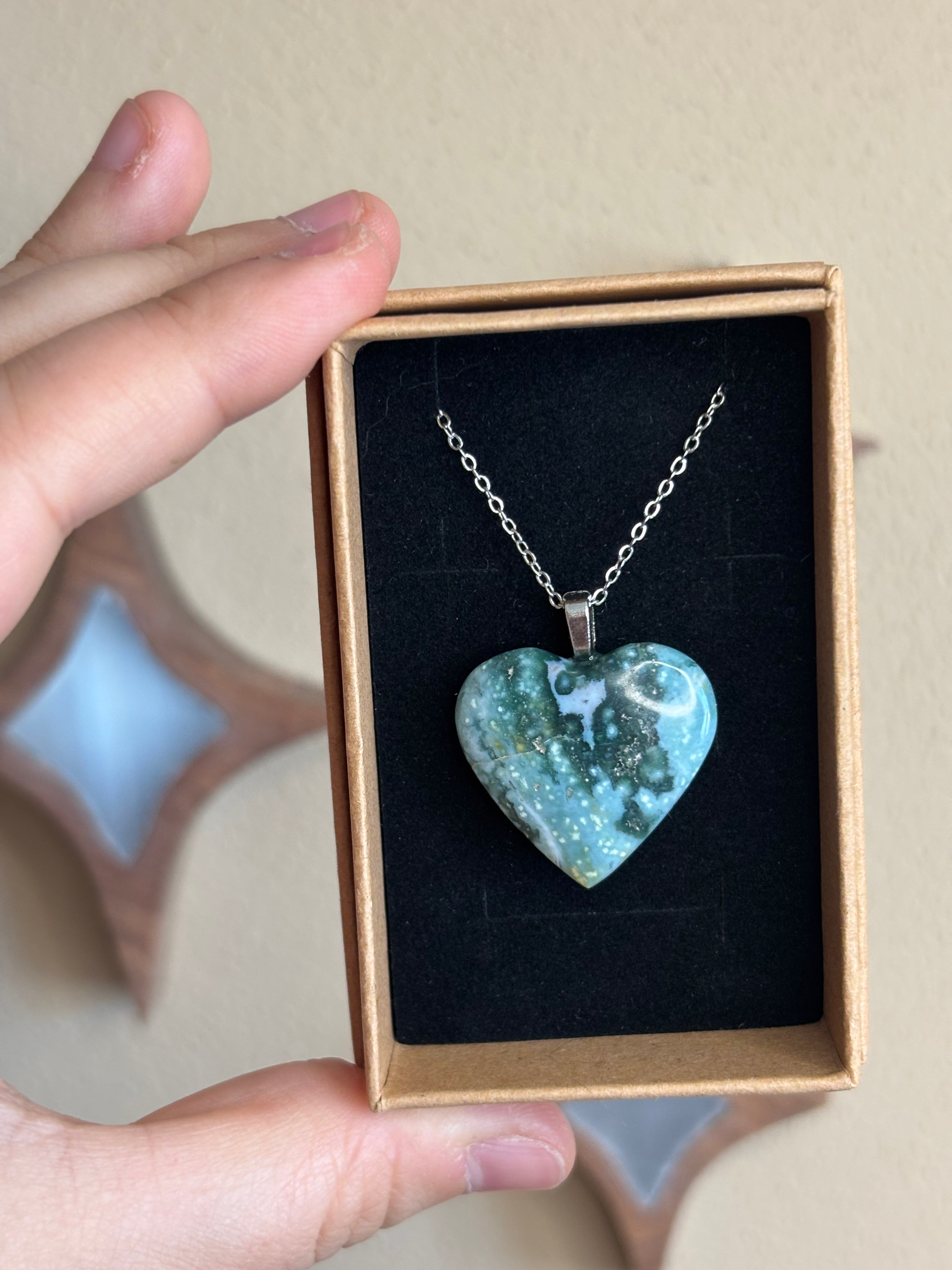 Necklace - Ocean jasper heart ❤️