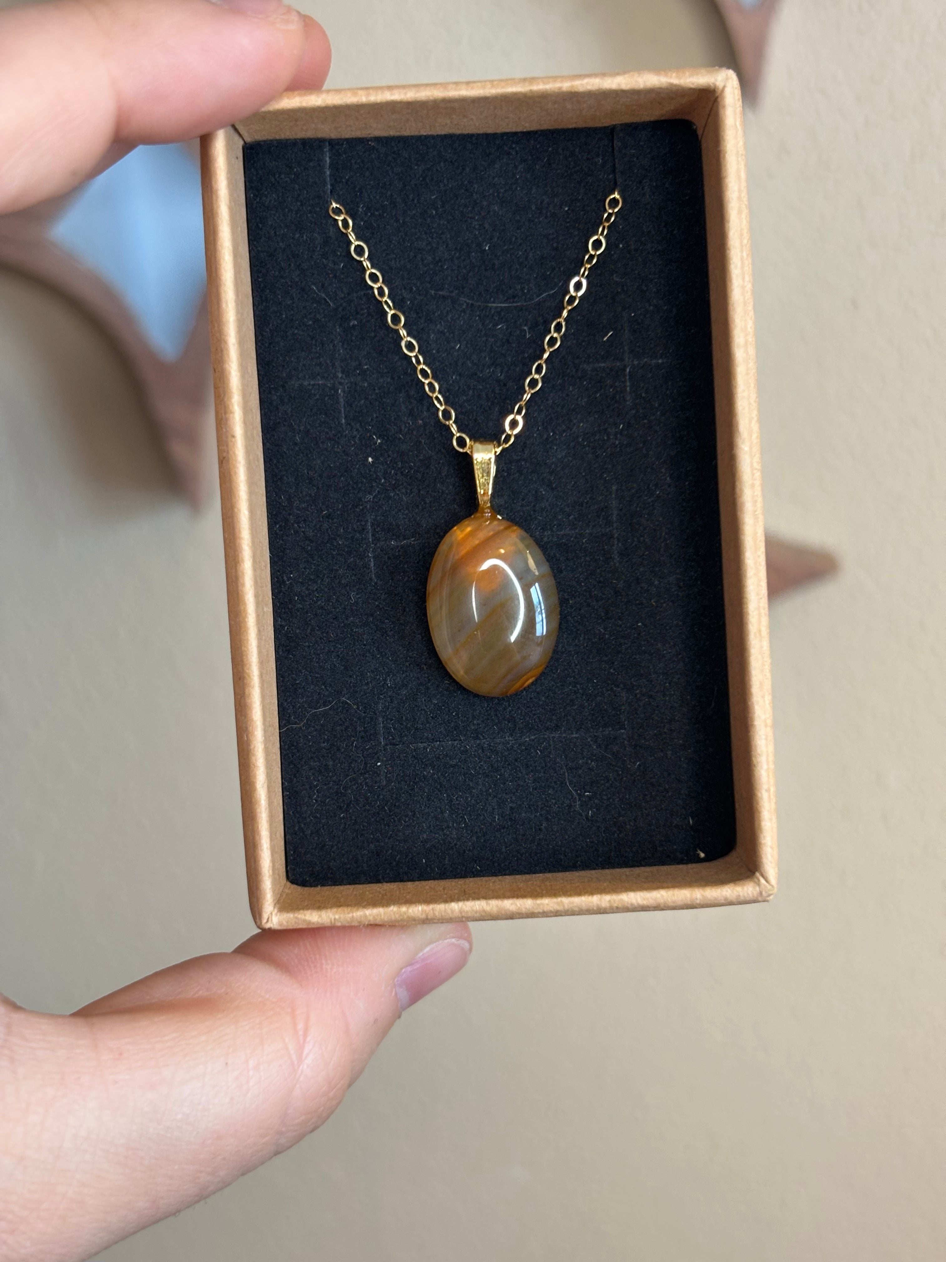 Necklace - honey agate