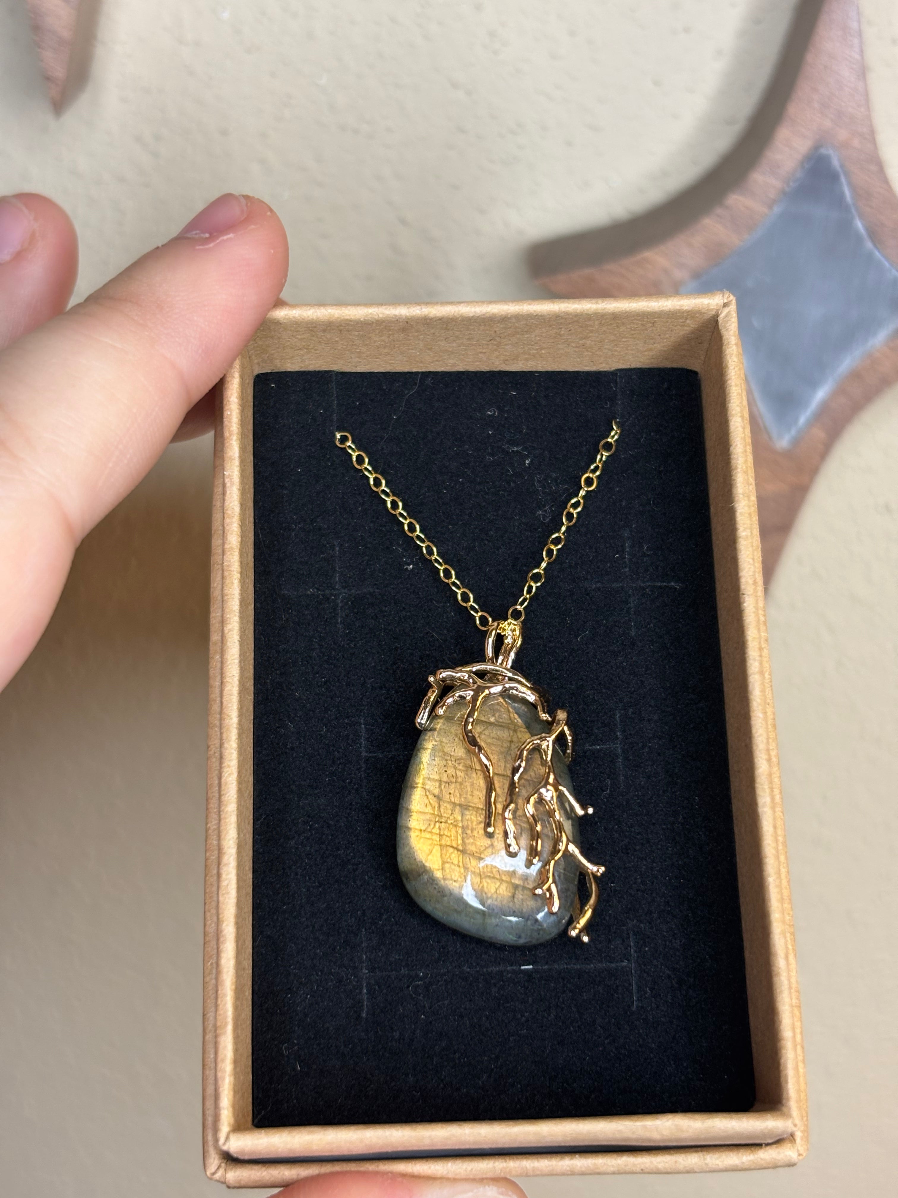 Necklaces - large labradorite with branch wrap style detail - click to see them all!