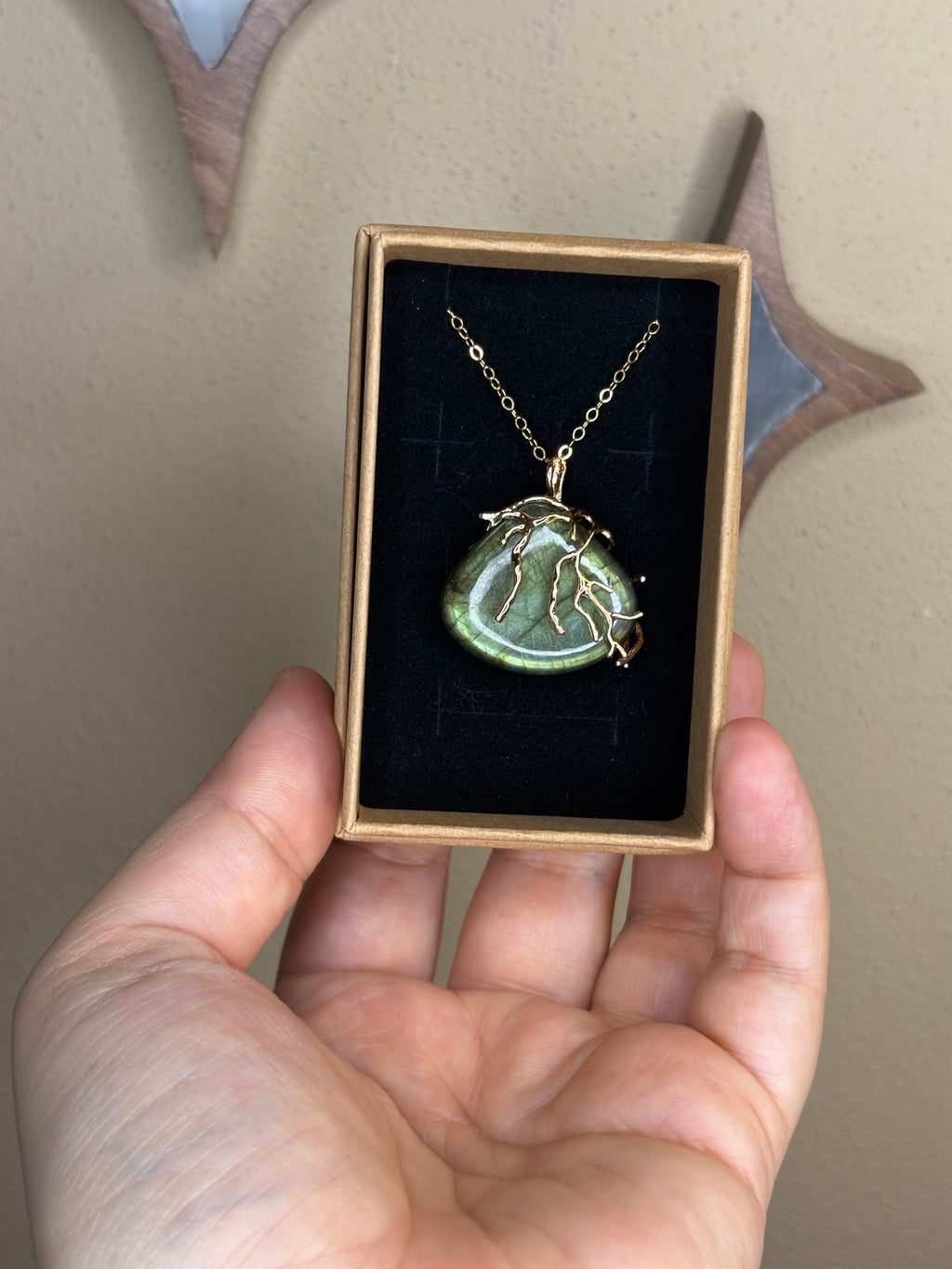 Necklaces - large labradorite with branch wrap style detail - click to see them all!