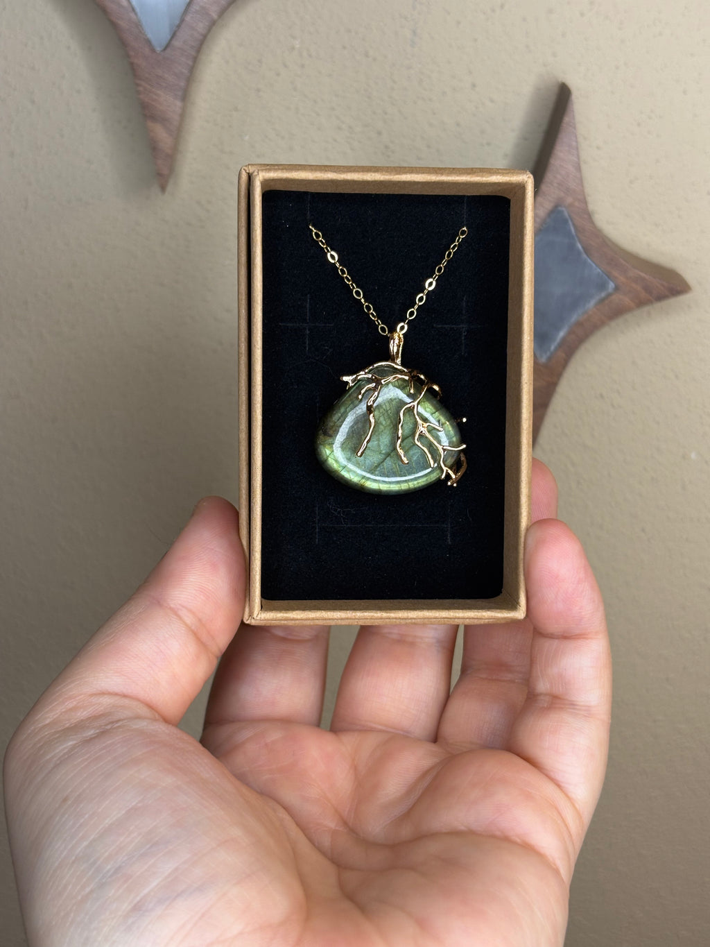Necklaces - large labradorite with branch wrap style detail - click to see them all!