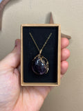 Necklace - large gemy amethyst pendant with branch style detail