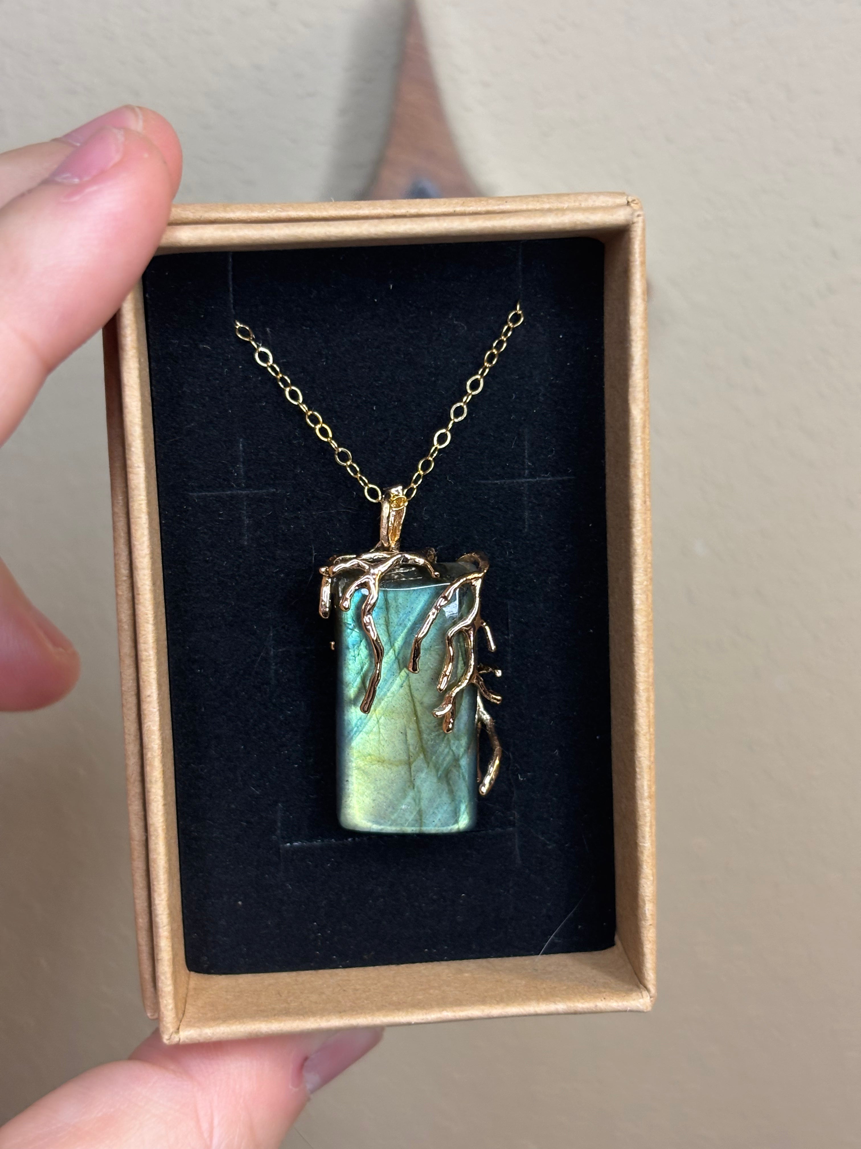 Necklaces - large labradorite with branch wrap style detail - click to see them all!