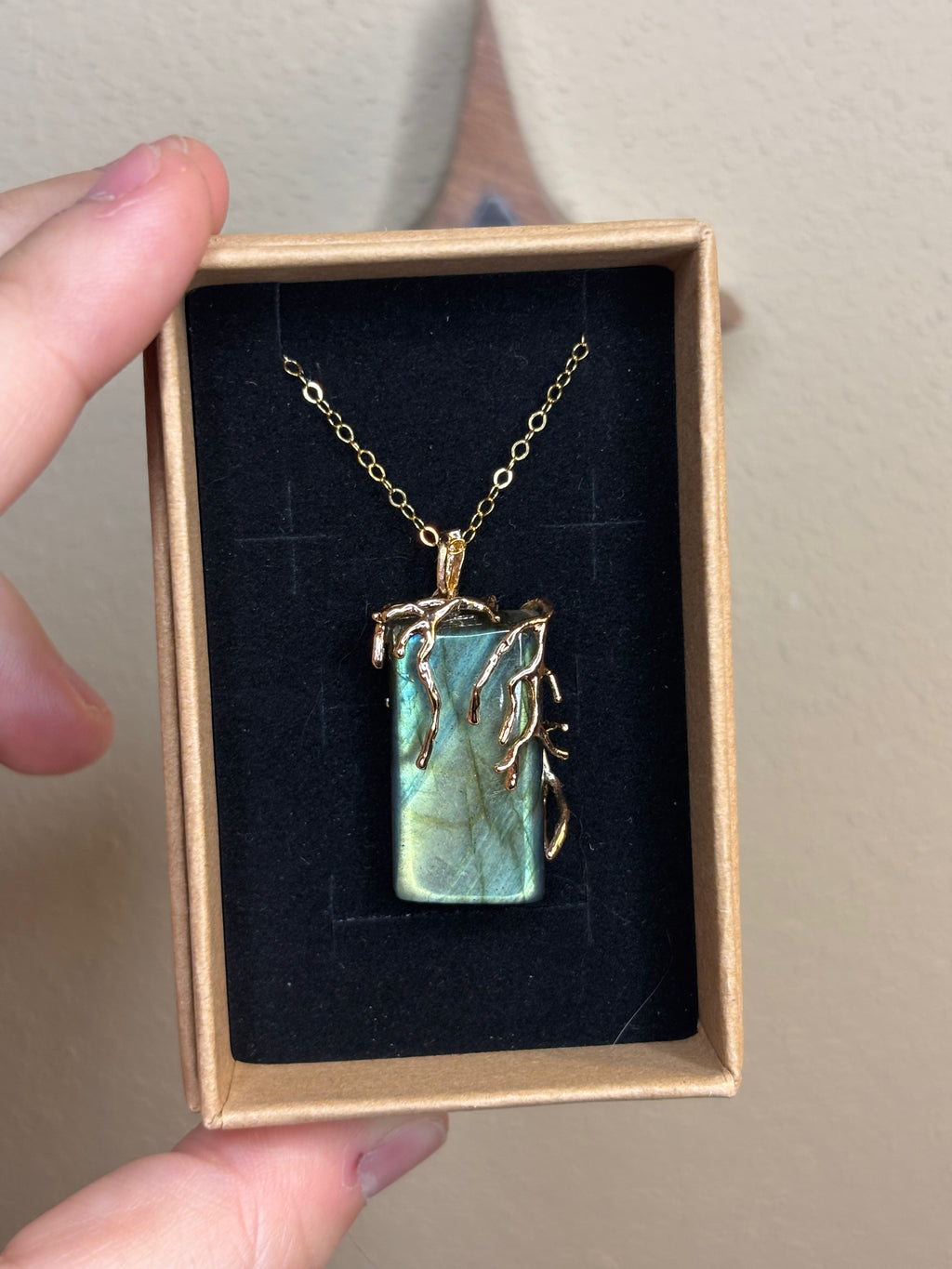 Necklaces - large labradorite with branch wrap style detail - click to see them all!