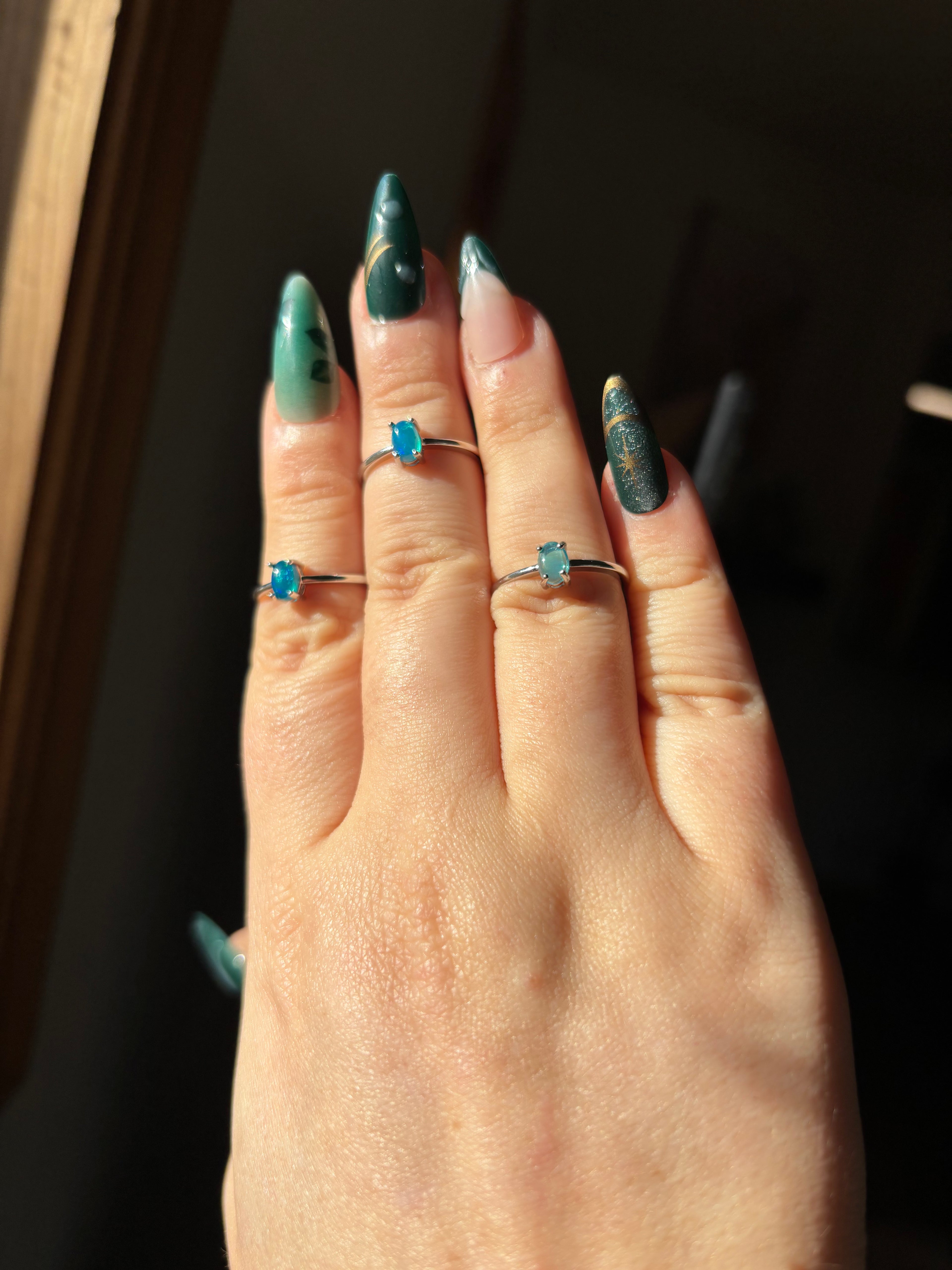 Ring - blue opal