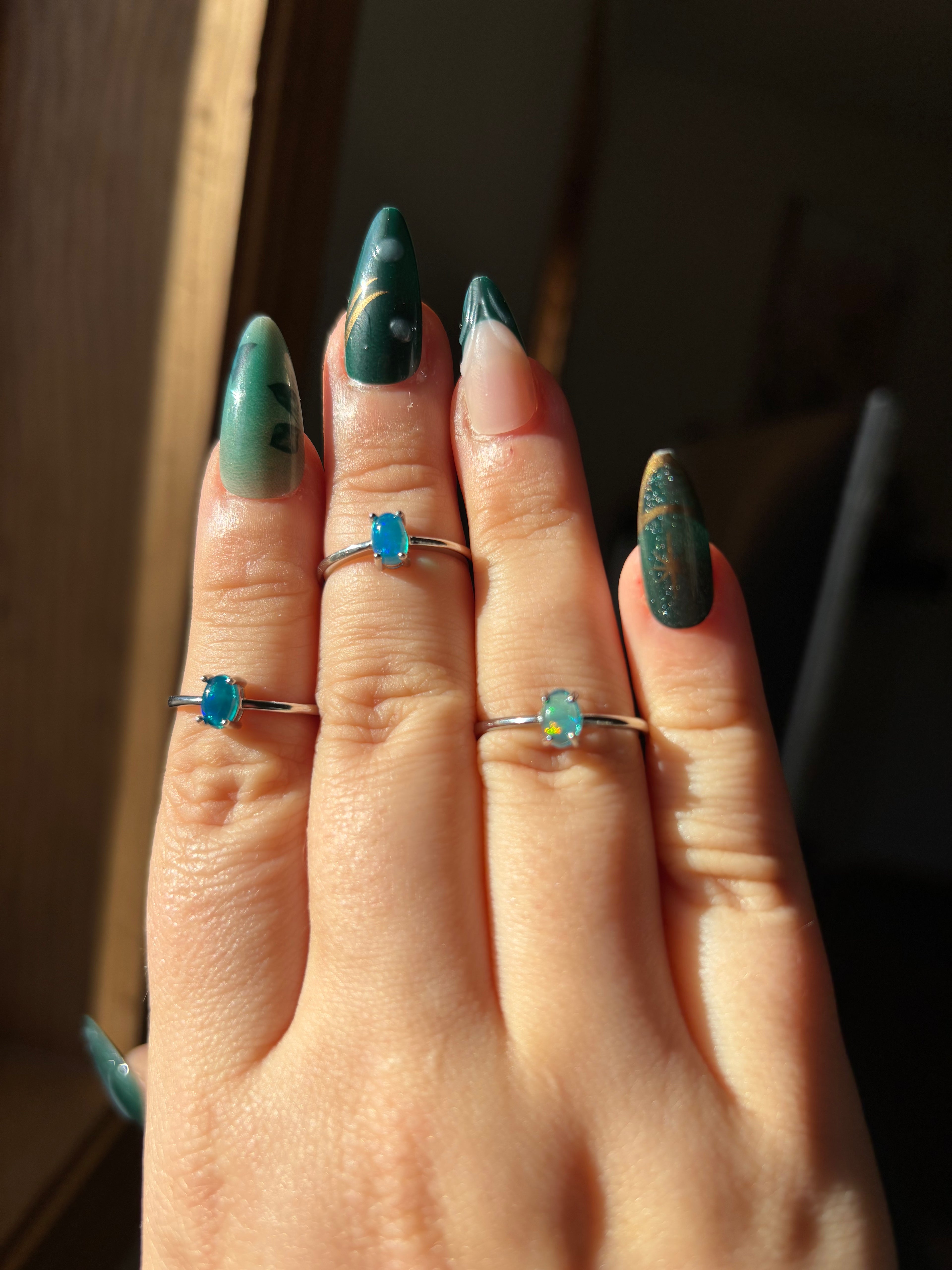 Ring - blue opal