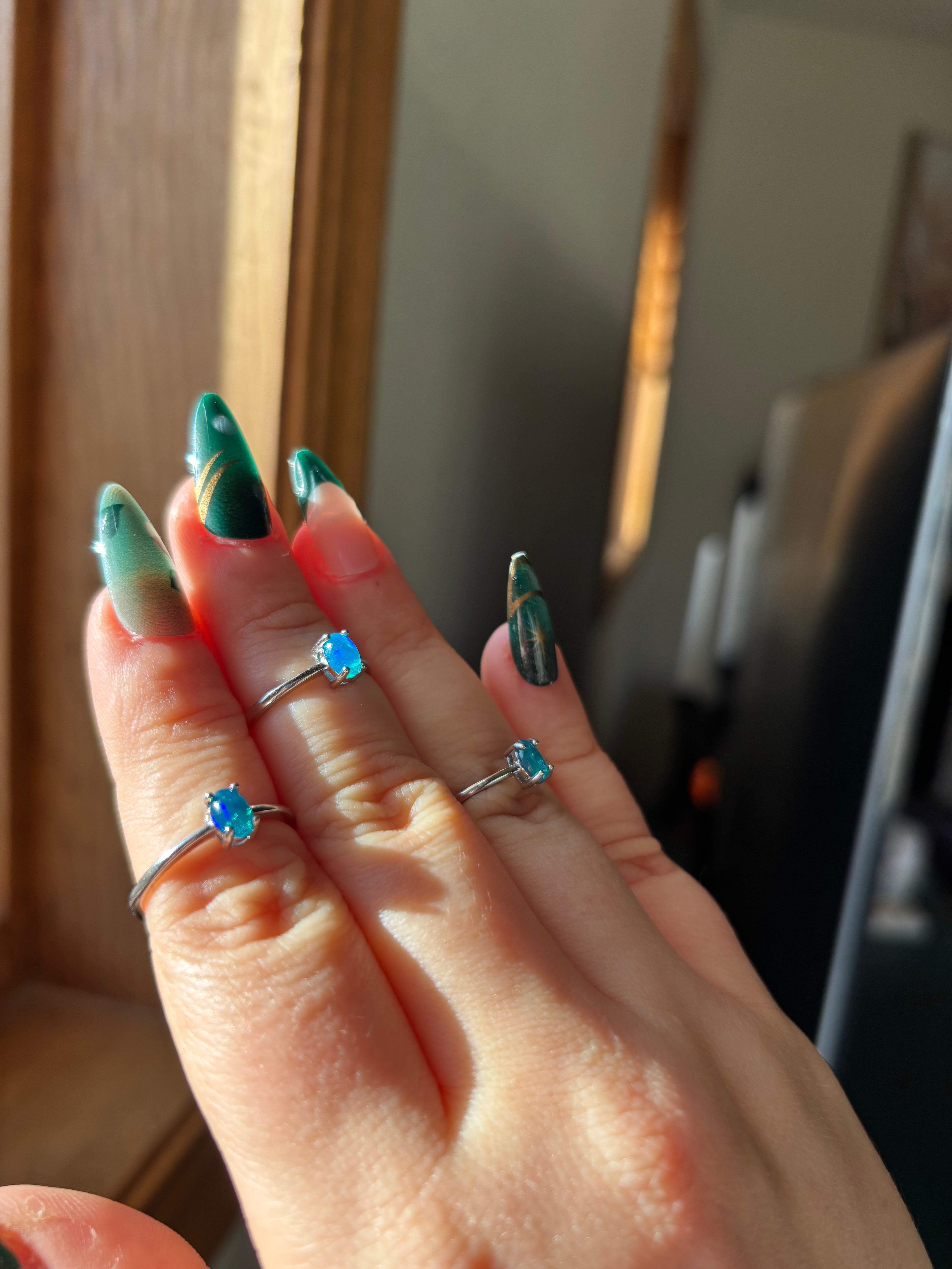 Ring - blue opal