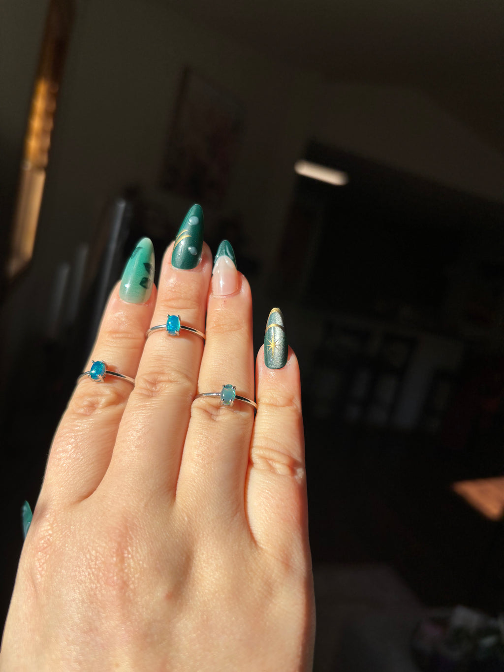 Ring - blue opal