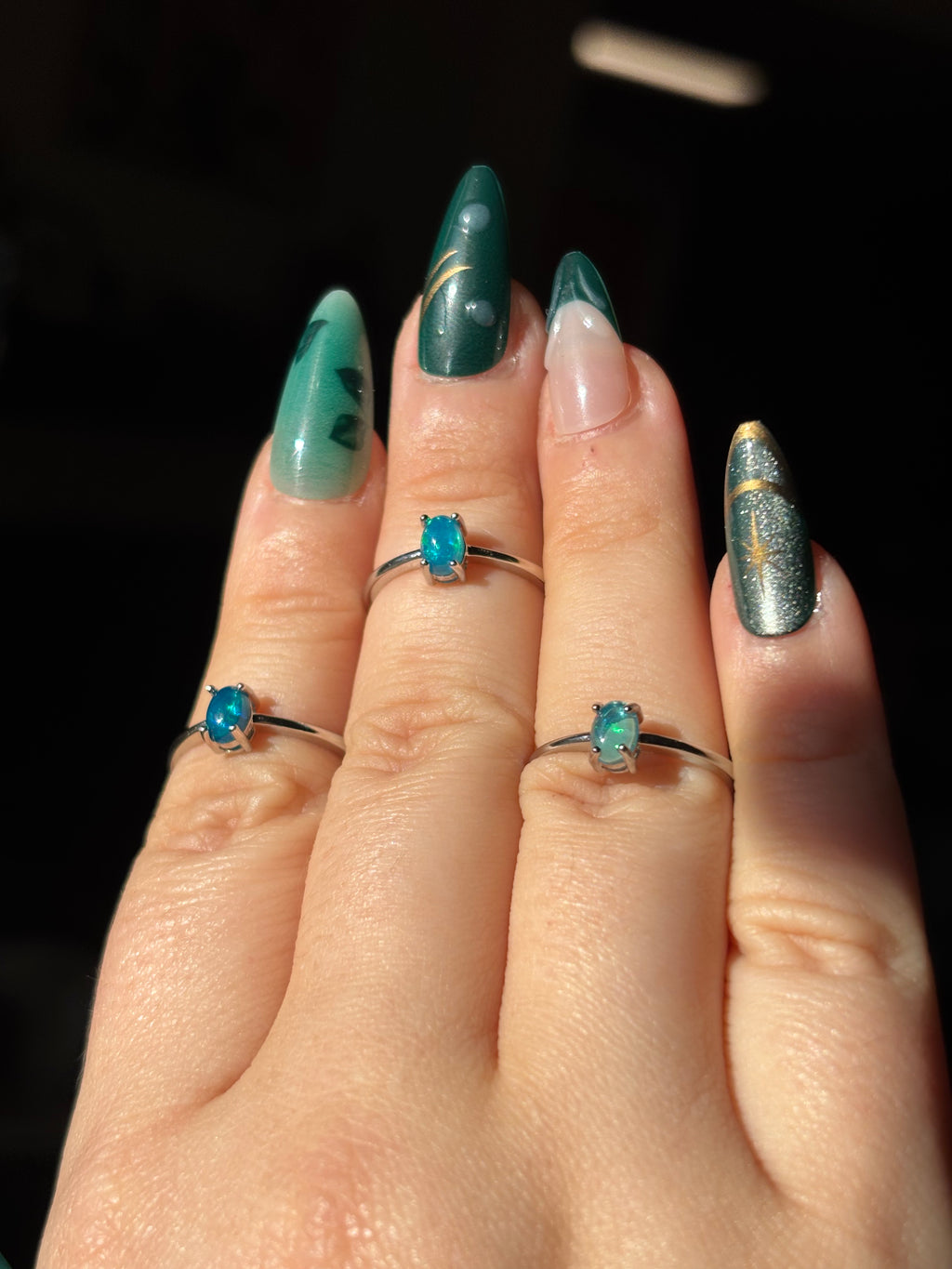 Ring - blue opal