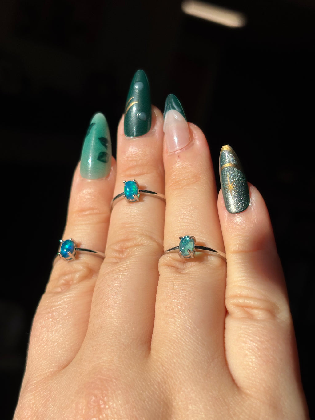 Ring - blue opal