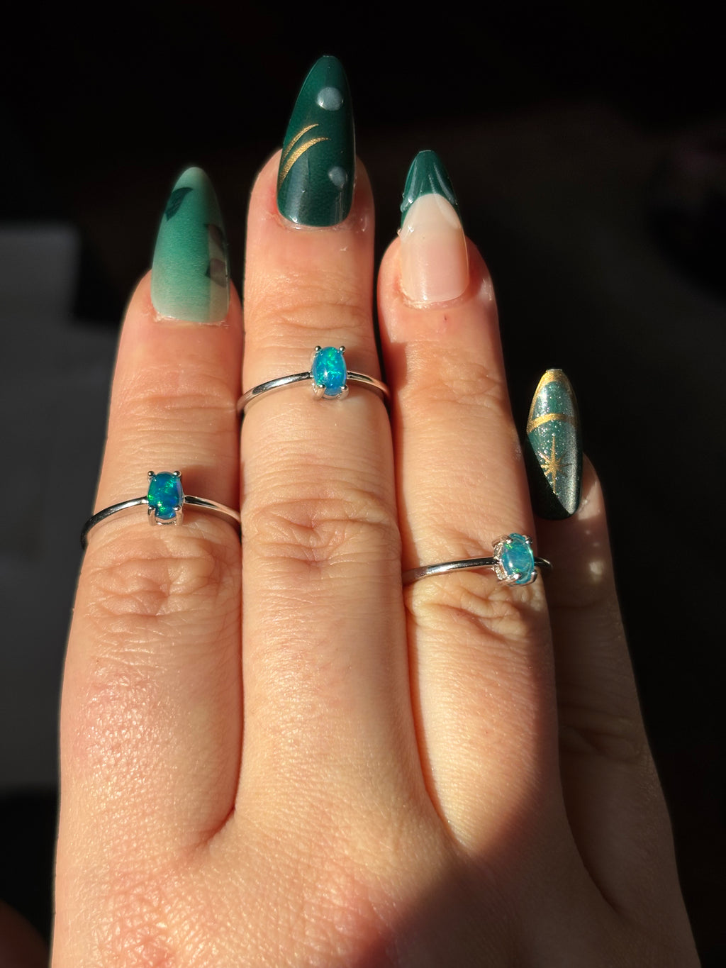 Ring - blue opal