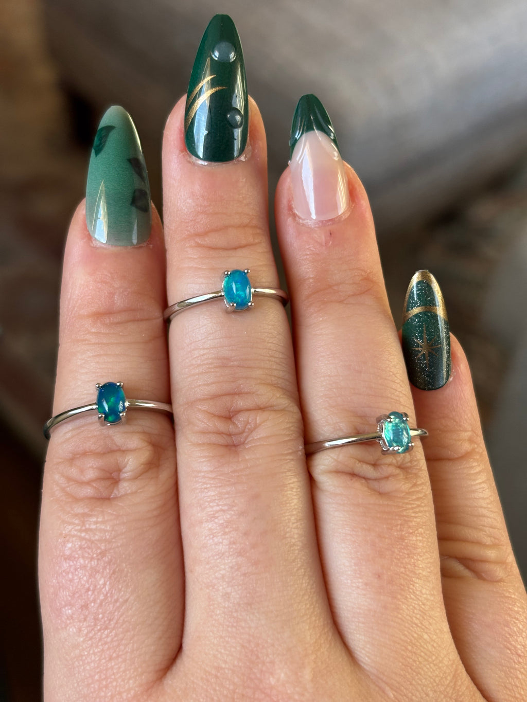 Ring - blue opal