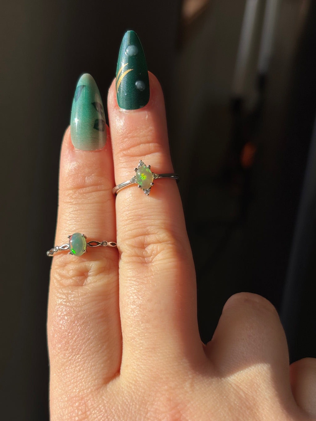 Ring - green opal