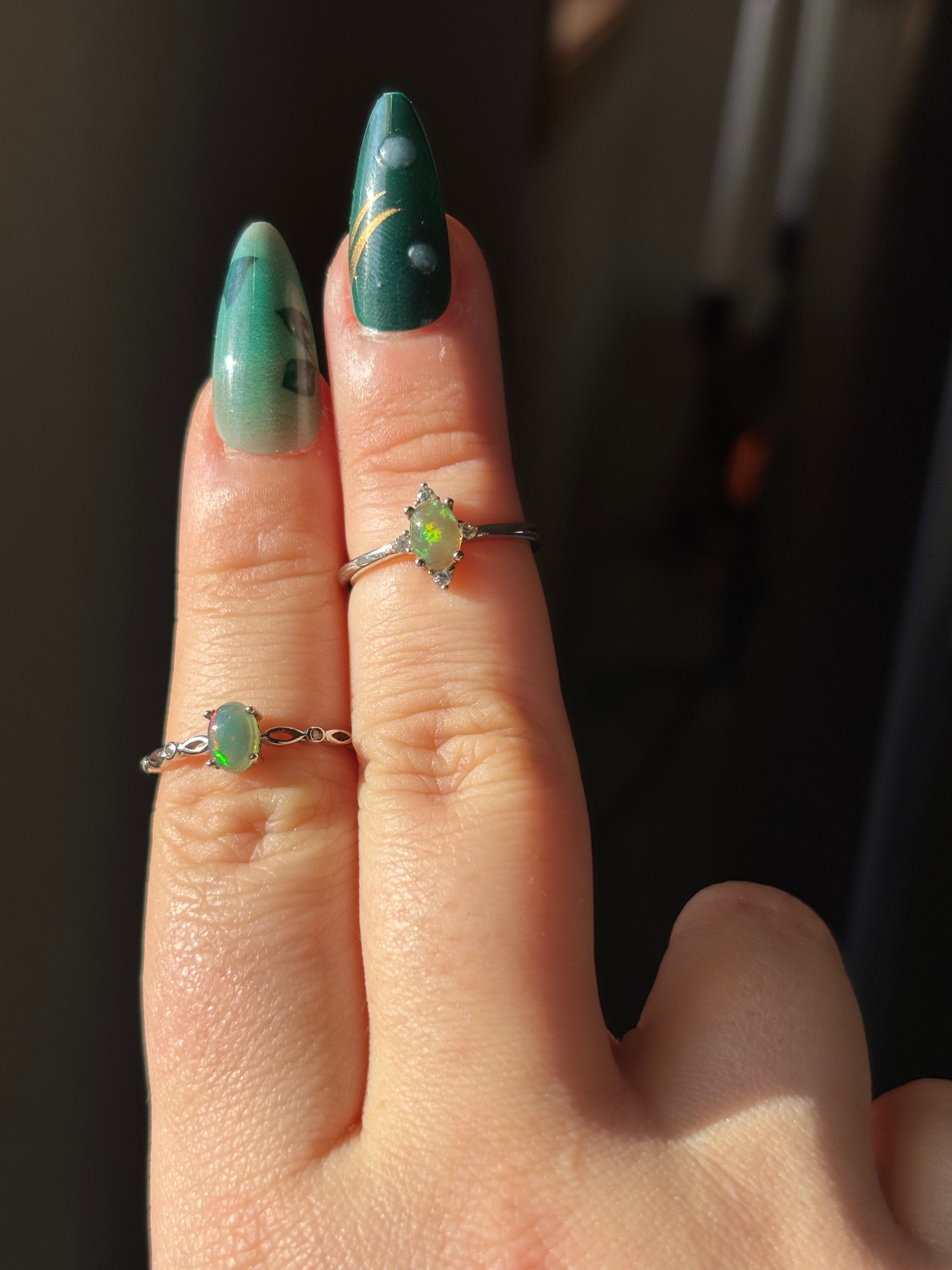 Ring - green opal