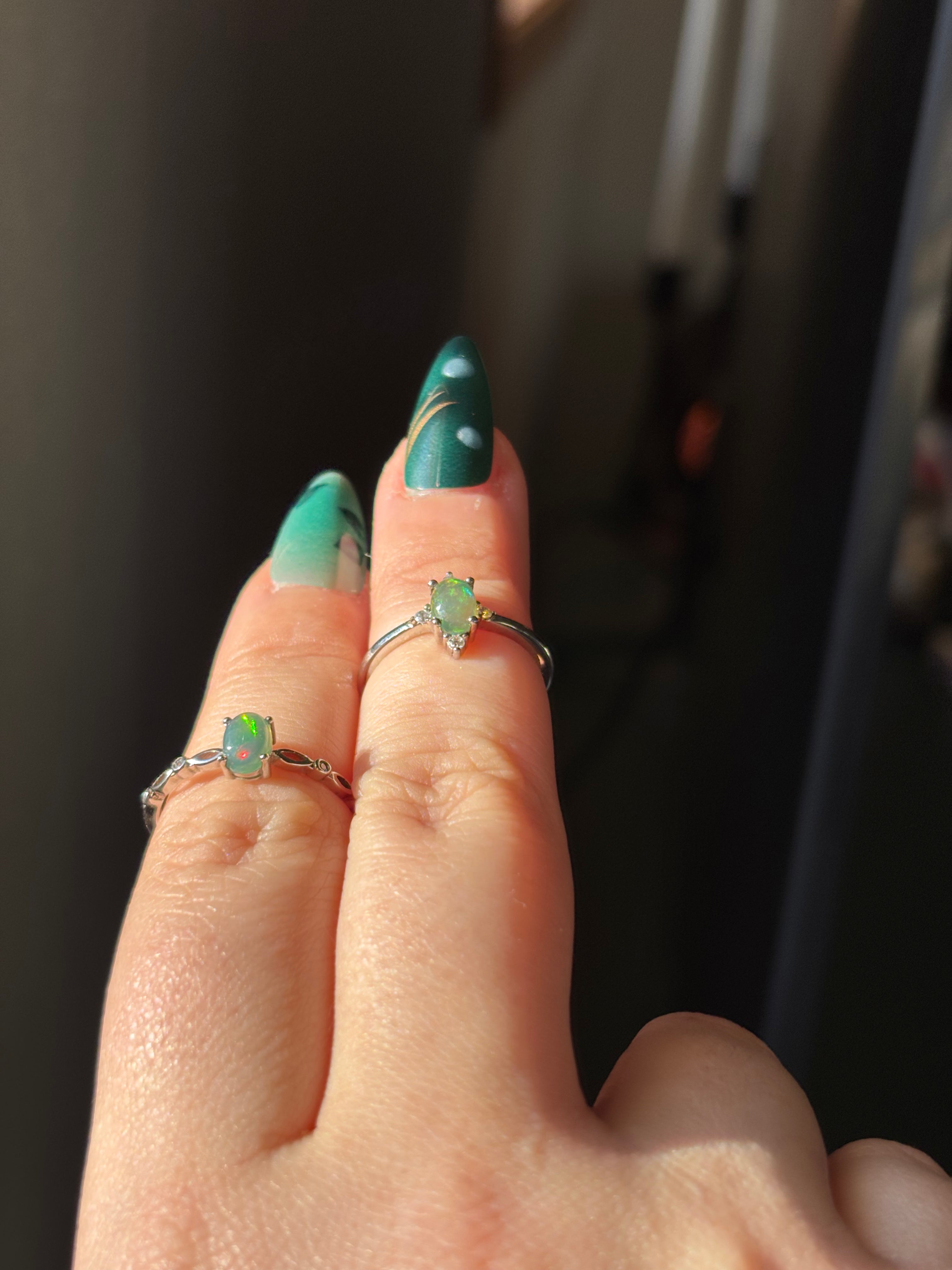 Ring - green opal