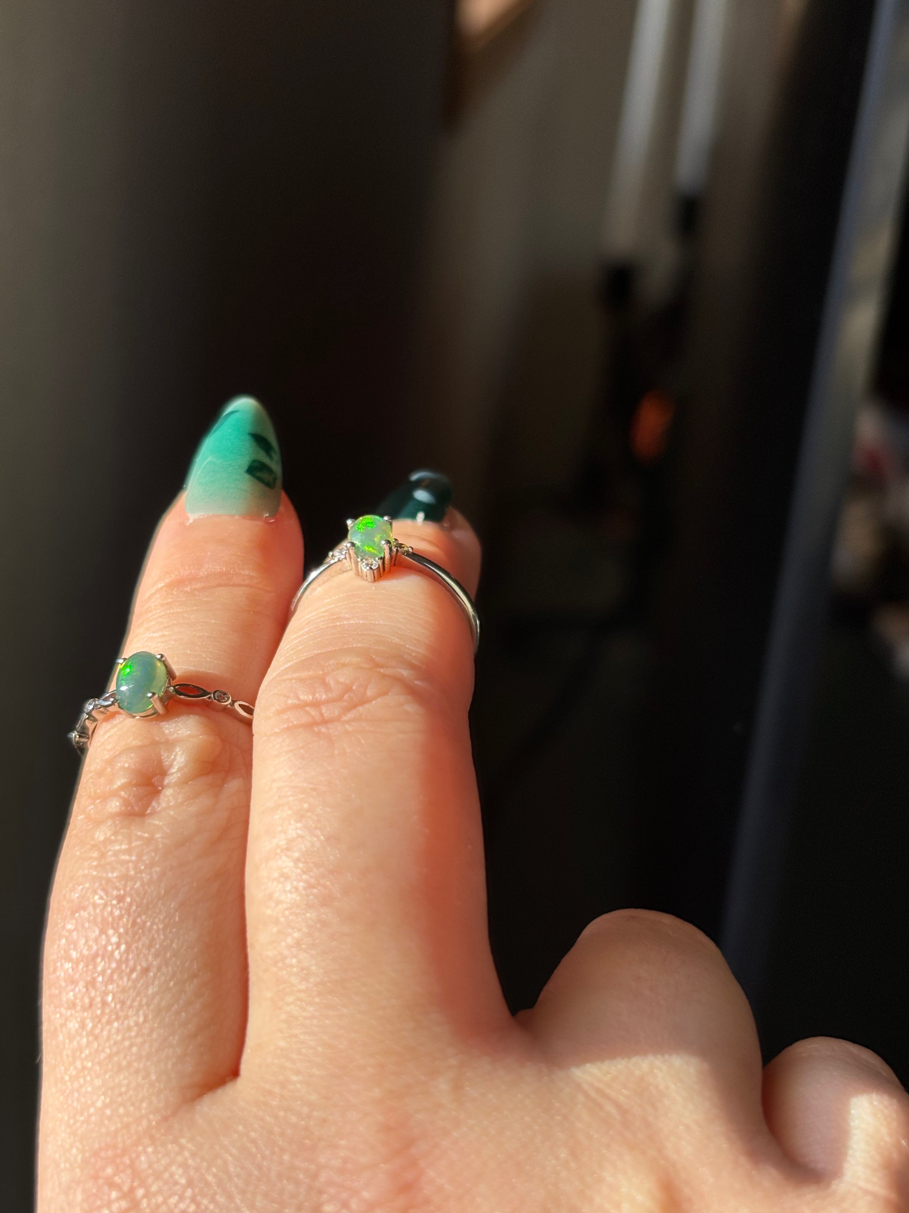 Ring - green opal