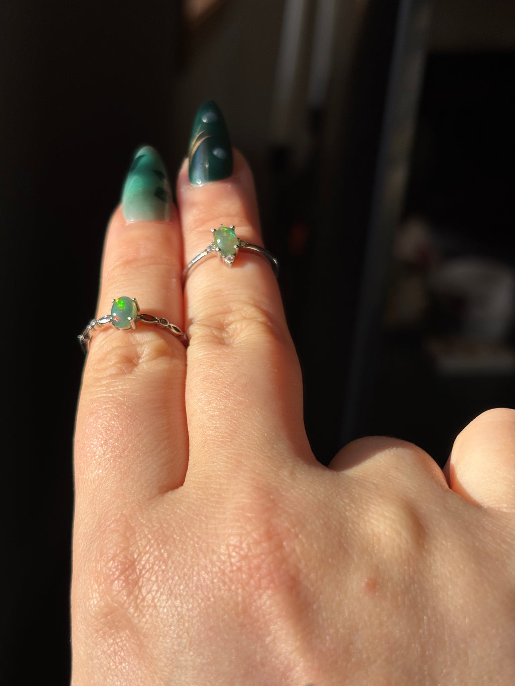 Ring - green opal
