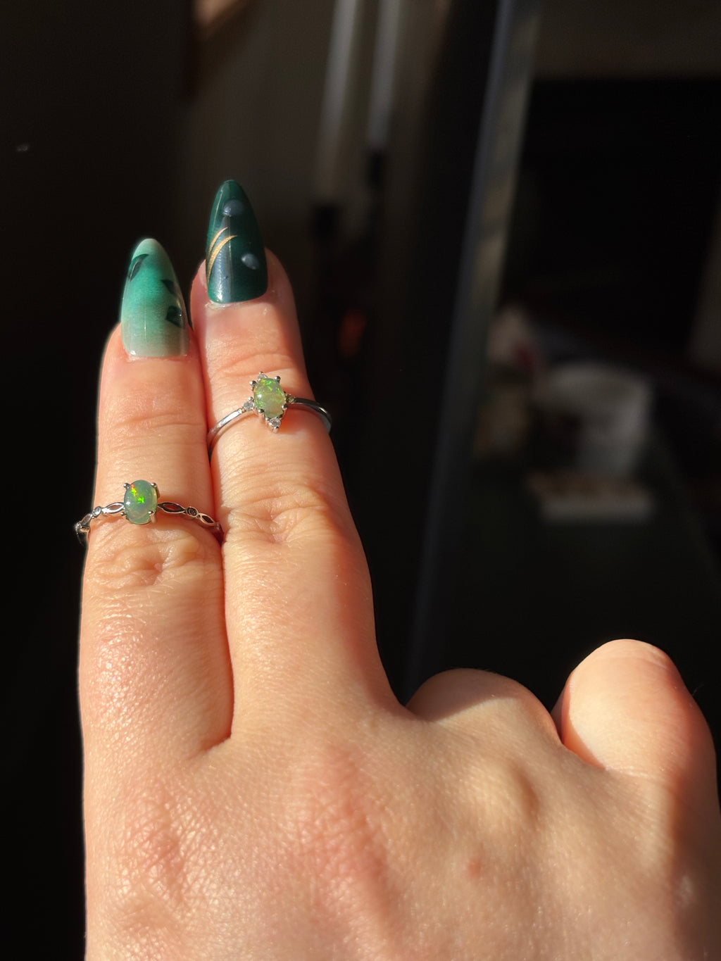 Ring - green opal